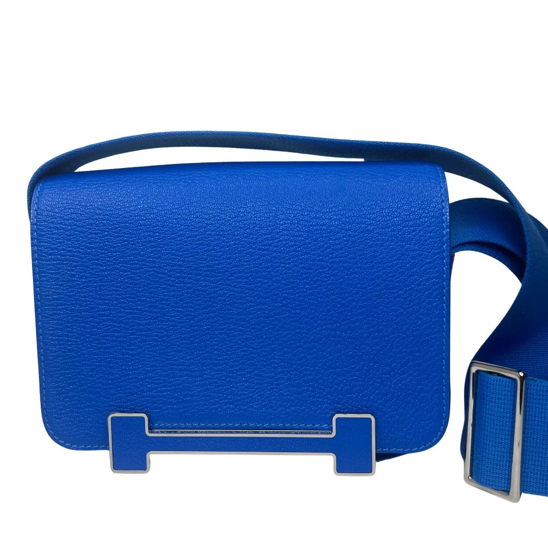 HERMÈS Geta Bag Bleu Electrique Mysore Goatskin 2024 Stamp - Lost Designer