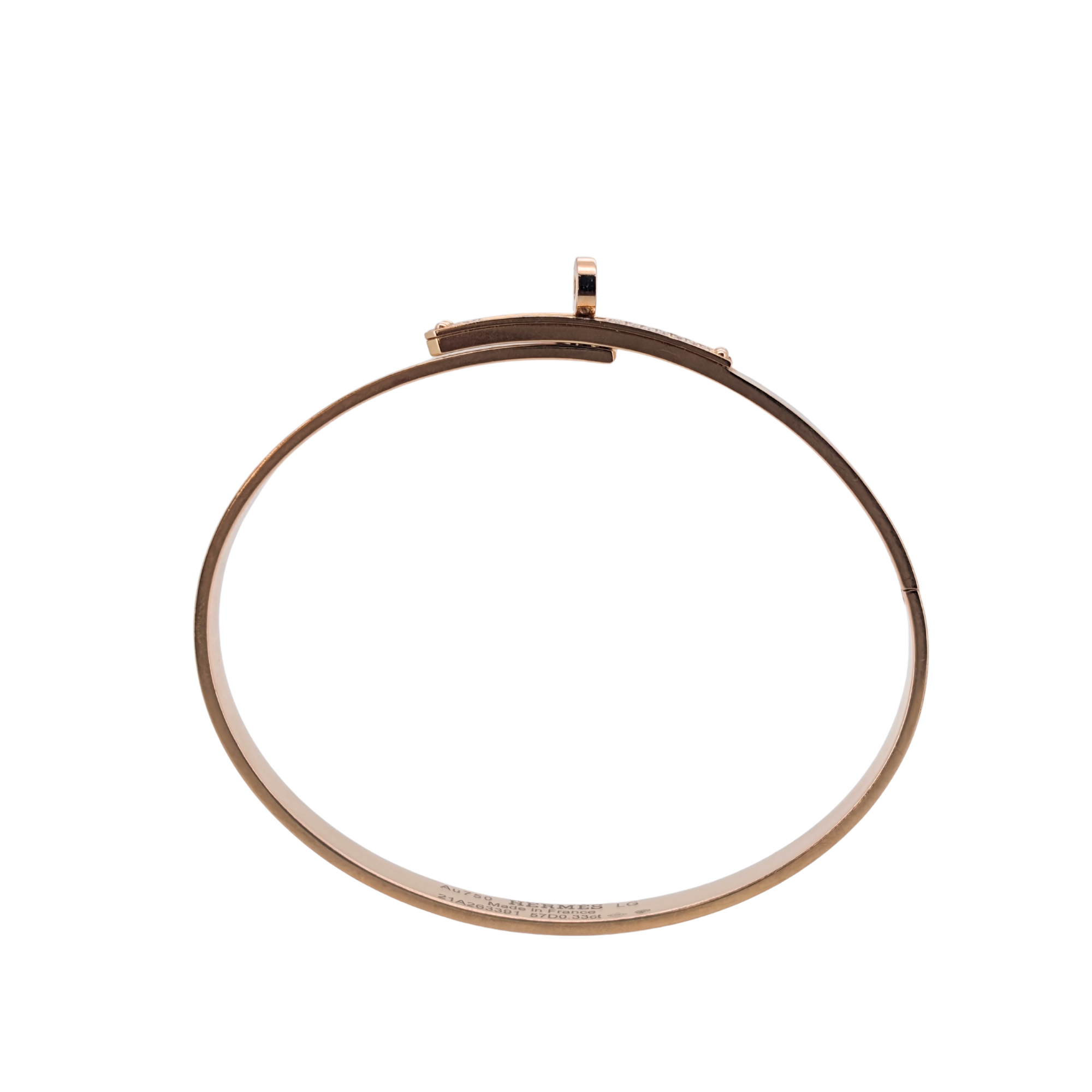 Hermes Kelly Diamond Bracelet Small LG In 18k Rose Gold