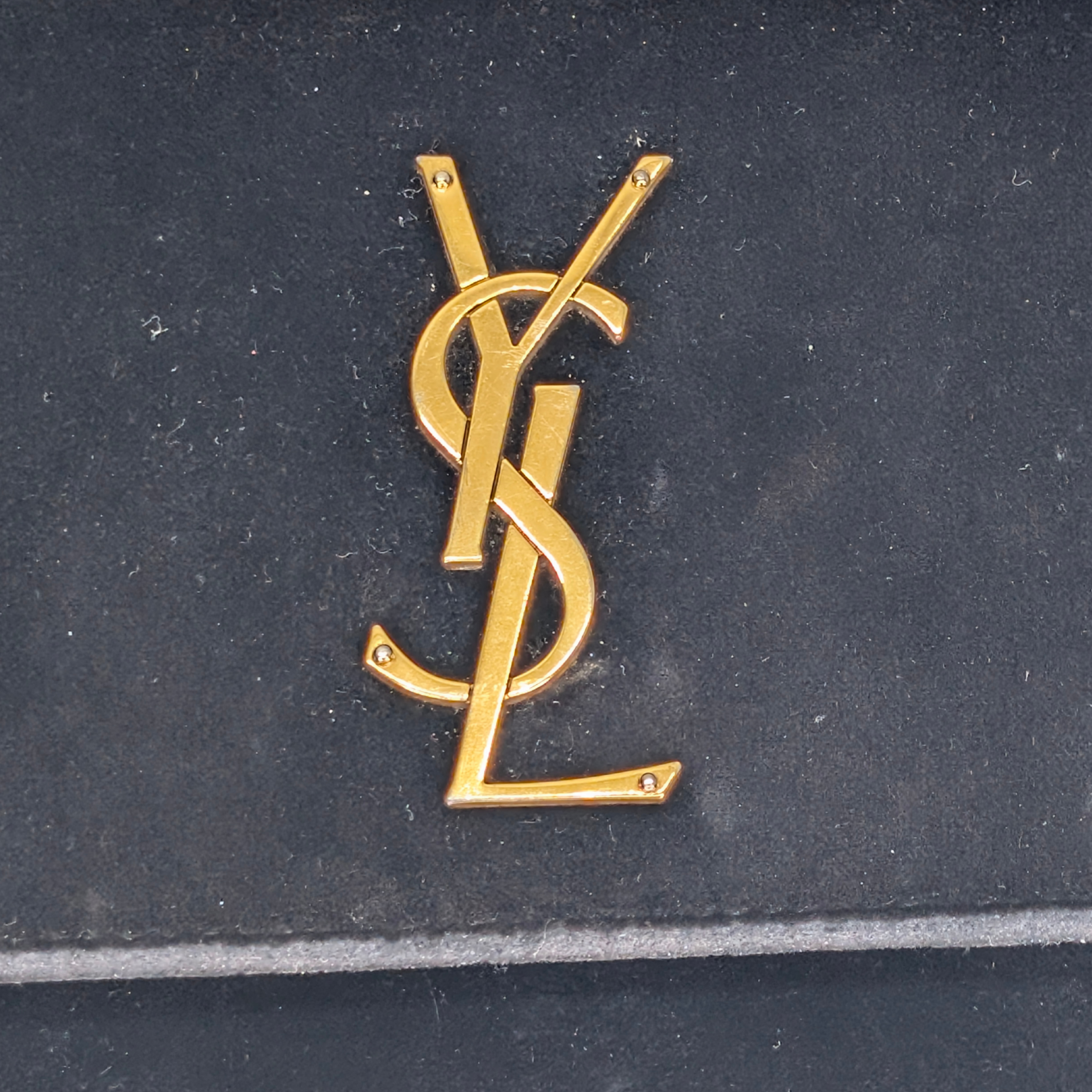Saint Laurent Sunset Velvet Small Bag Black