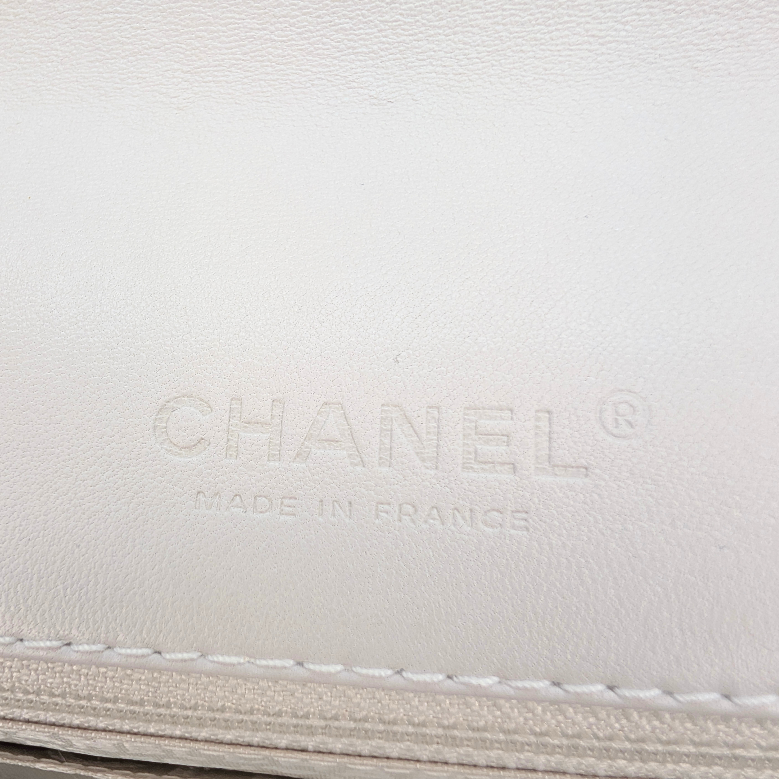 Chanel Chocolate Bar Multichain Square Quilt Flap Bag Off White