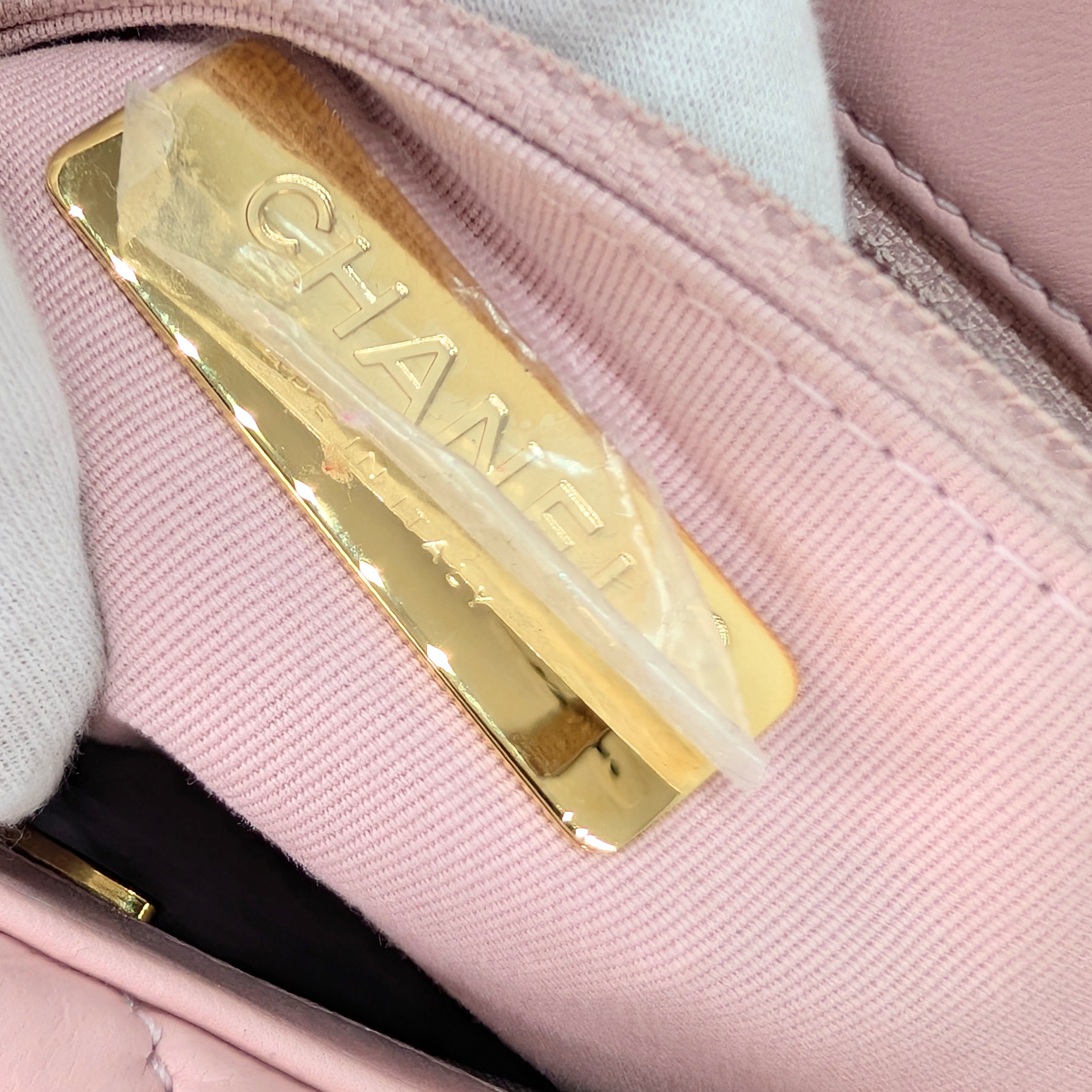 Chanel 19 Small Light Pink Lambskin Bag Microchip