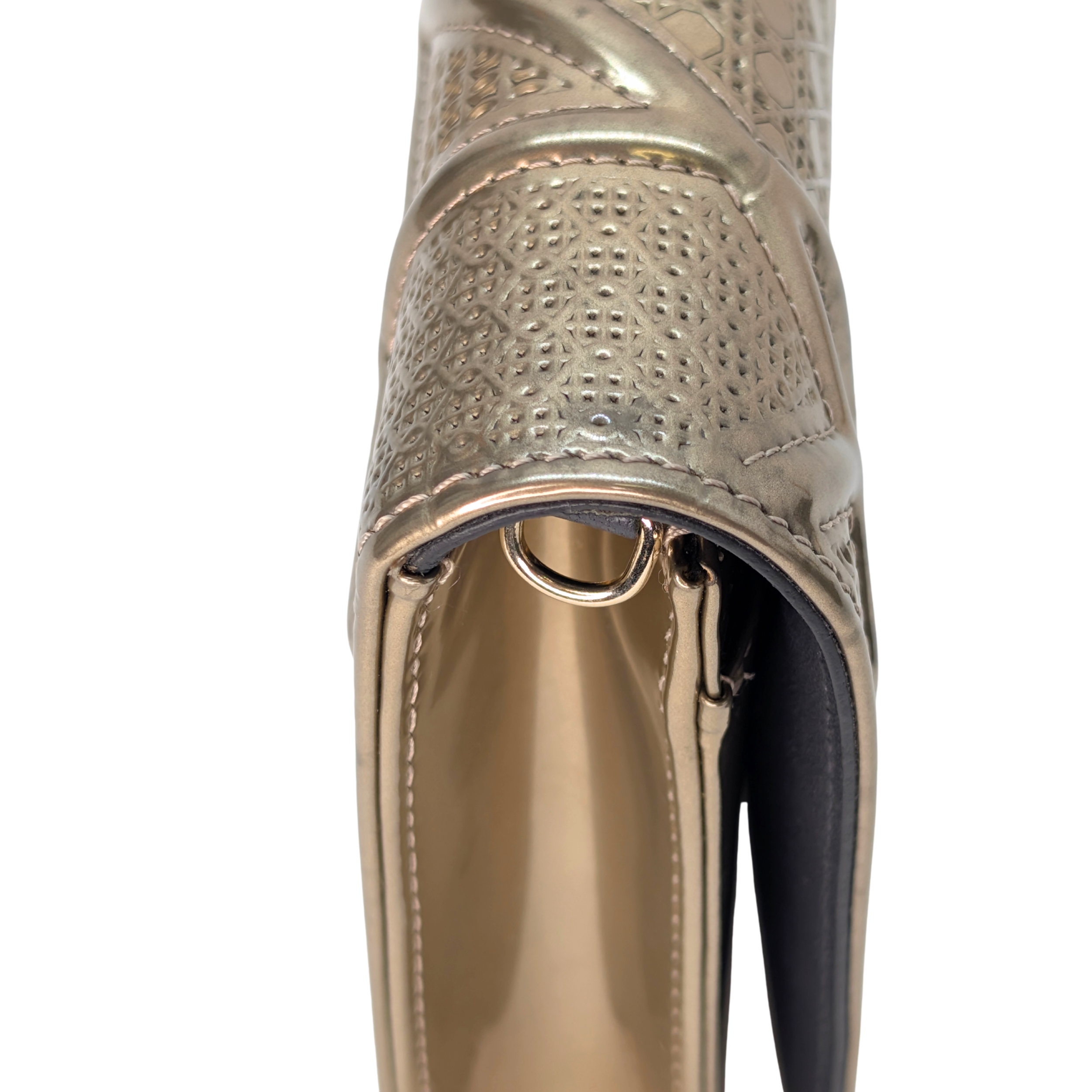 Dior Micro Cannage Leather Baby Diorama Bag Metallic Gold