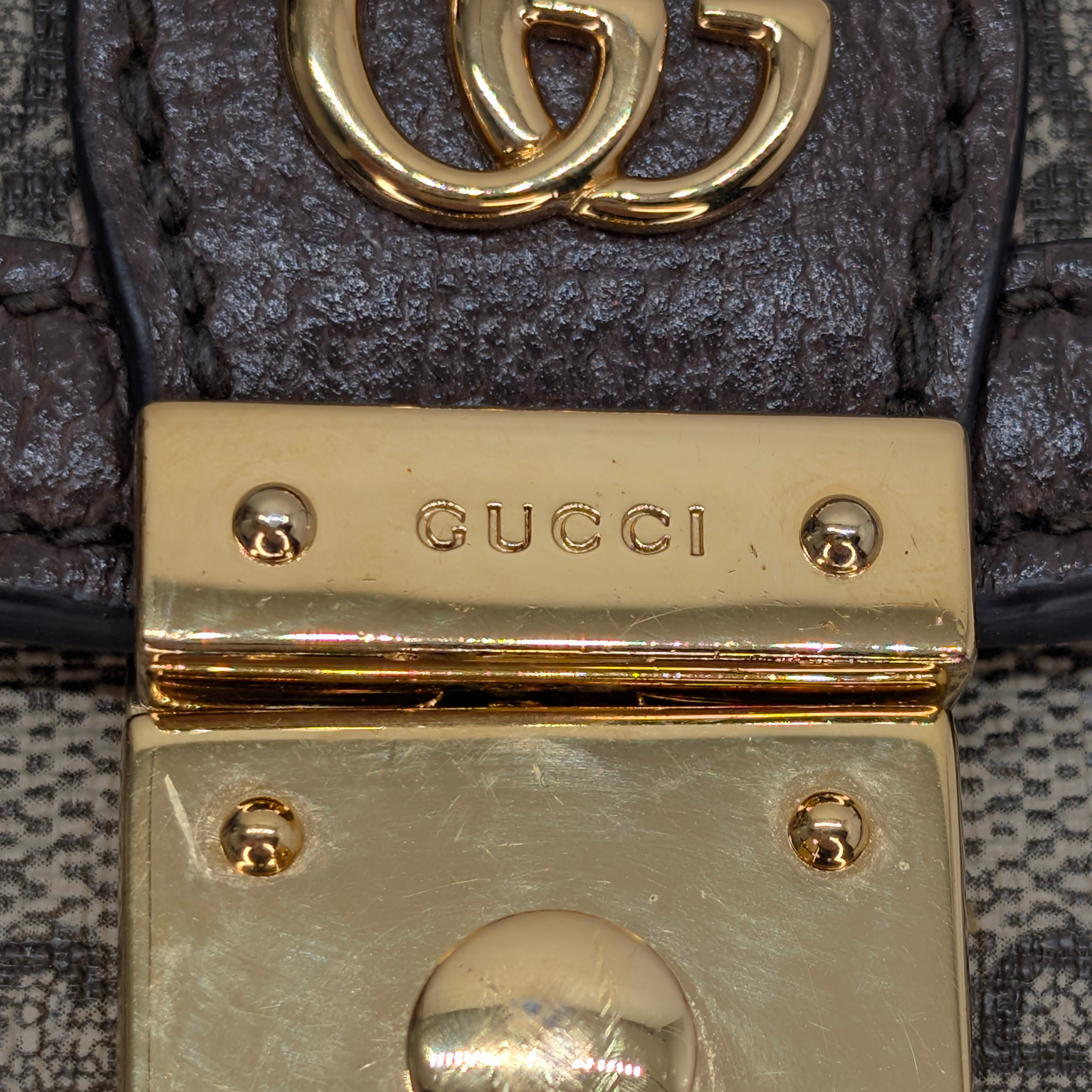 Gucci GG Supreme Ophidia Lock Mini Top Handle Shoulder Bag