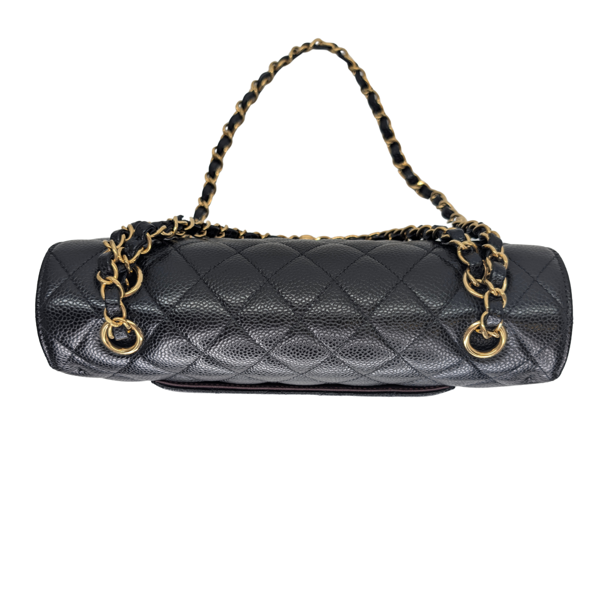 Chanel Classic Flap Bag Caviar Leather Medium Black (Microchip)