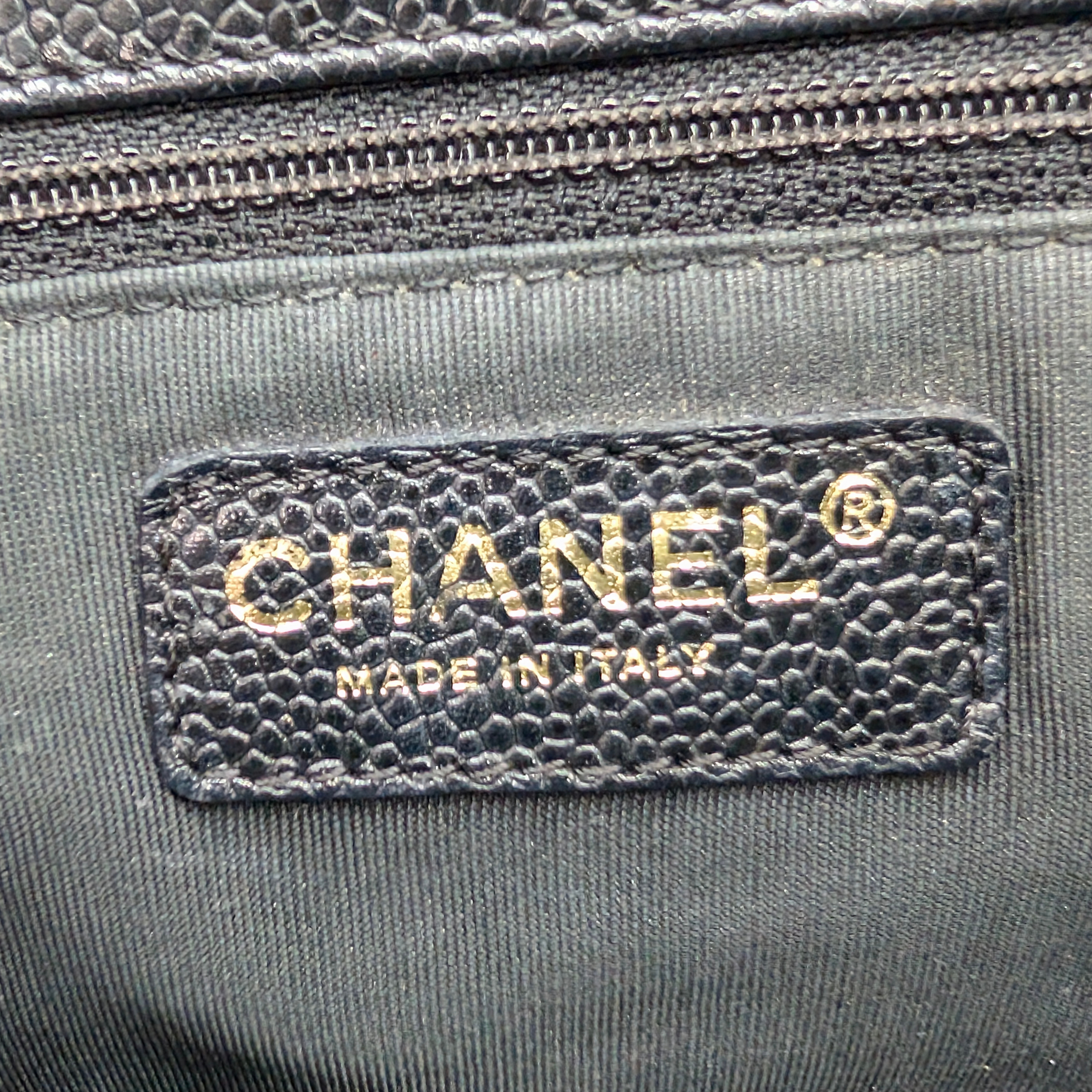 Chanel Quilted Caviar Grand Shopping Tote Black