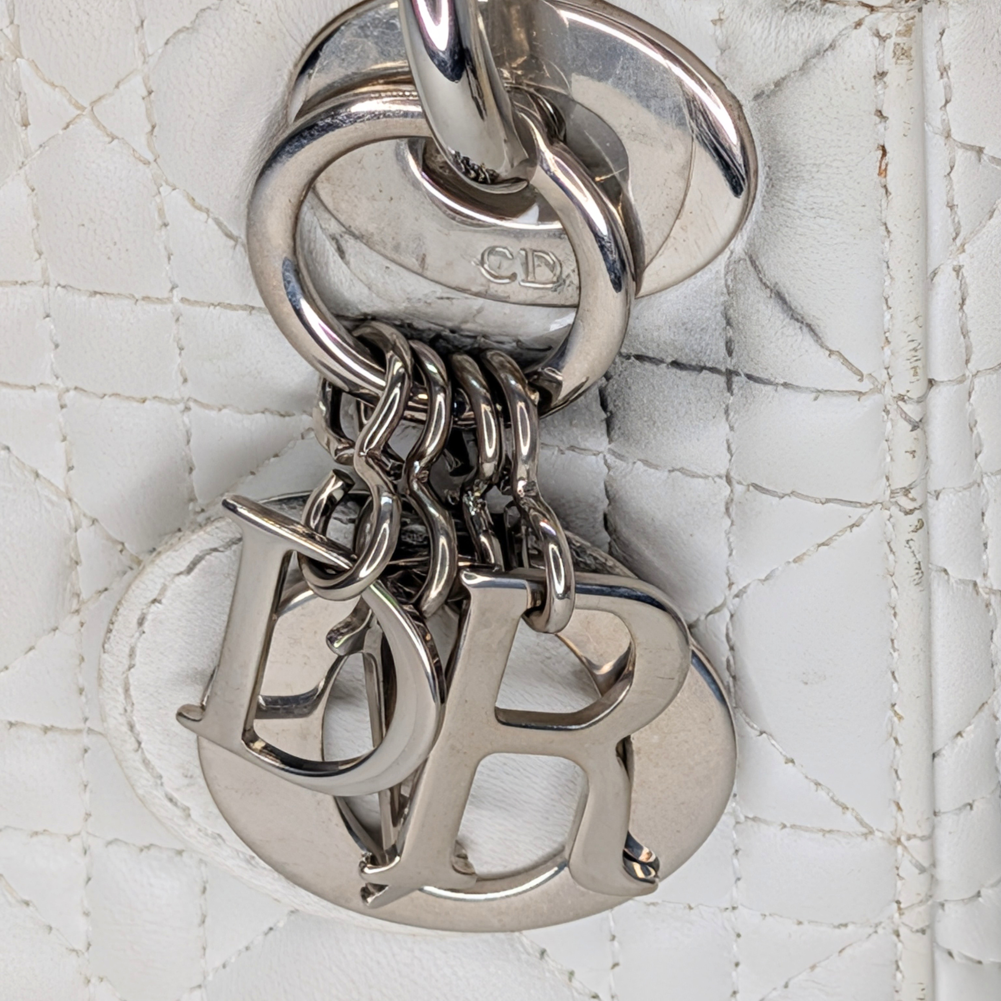Dior Cannage Mini Lady Bag White