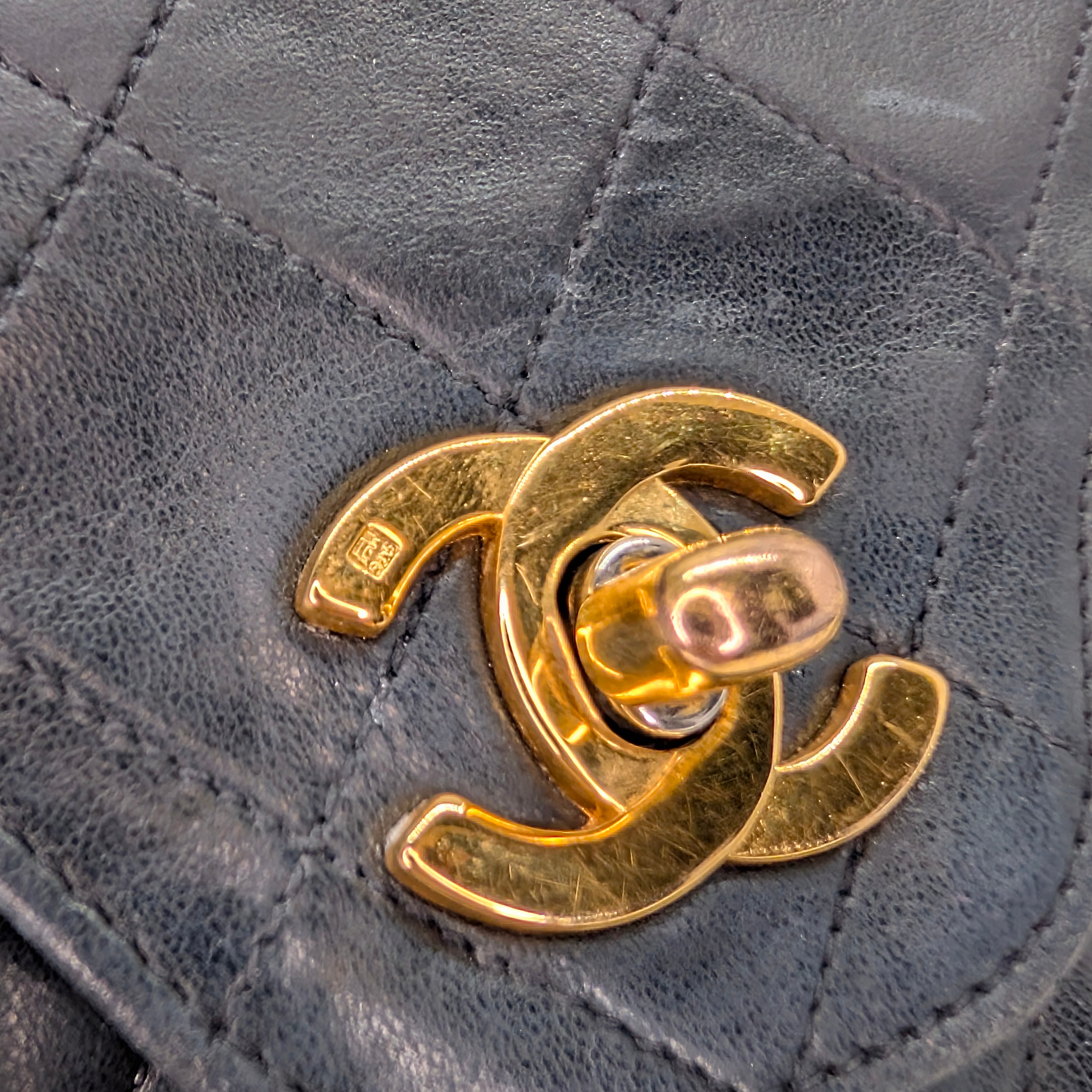 Chanel Vintage Classic Double Flap Medium Bag Black