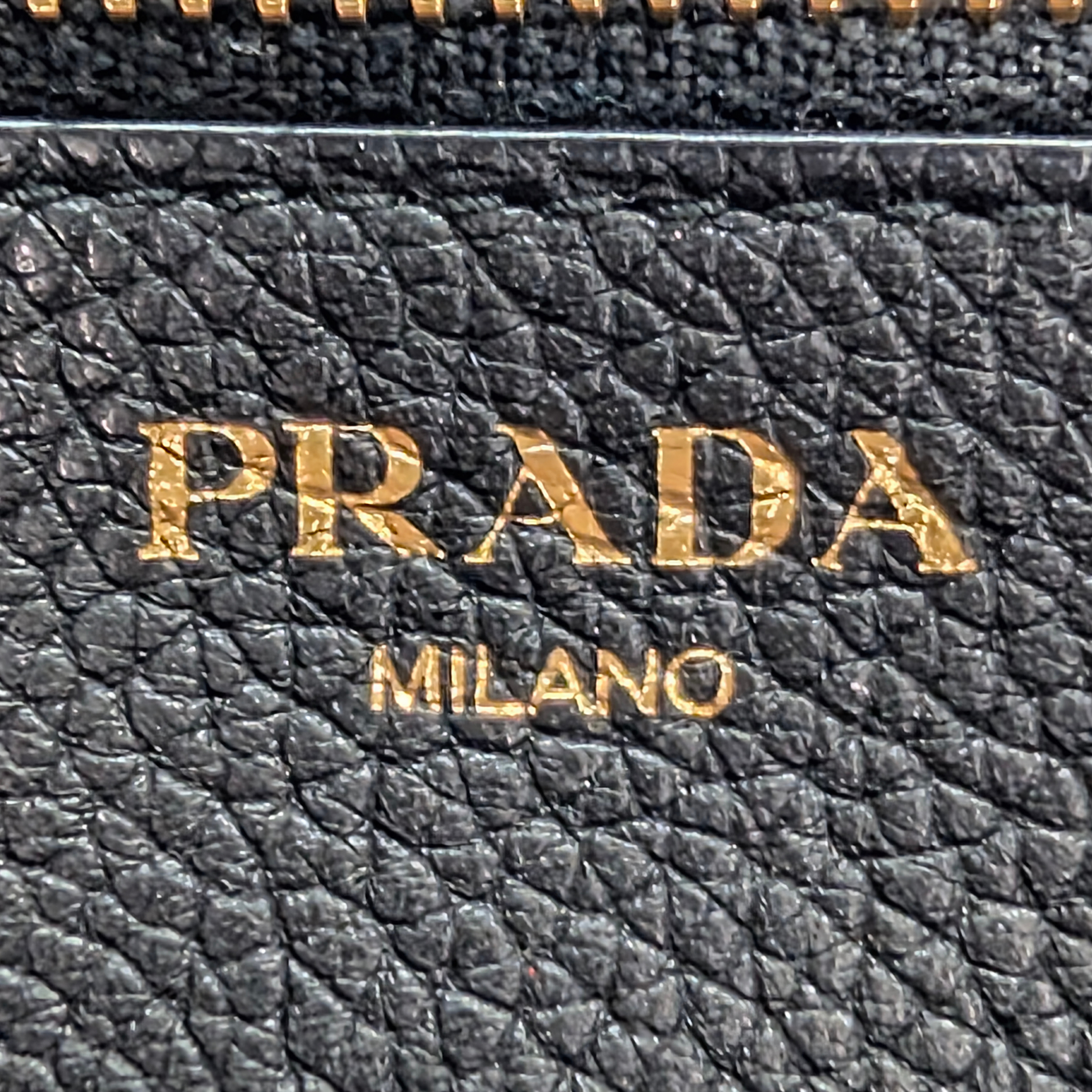 Prada Vitello Grain Nero Long Wallet