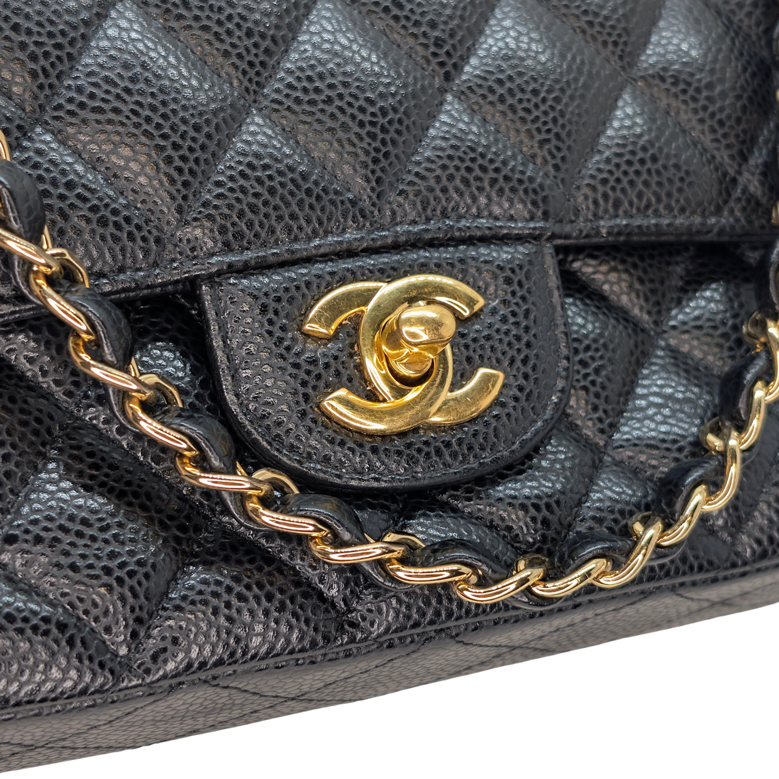 Chanel Medium Classic Double Flap Caviar Leather Black