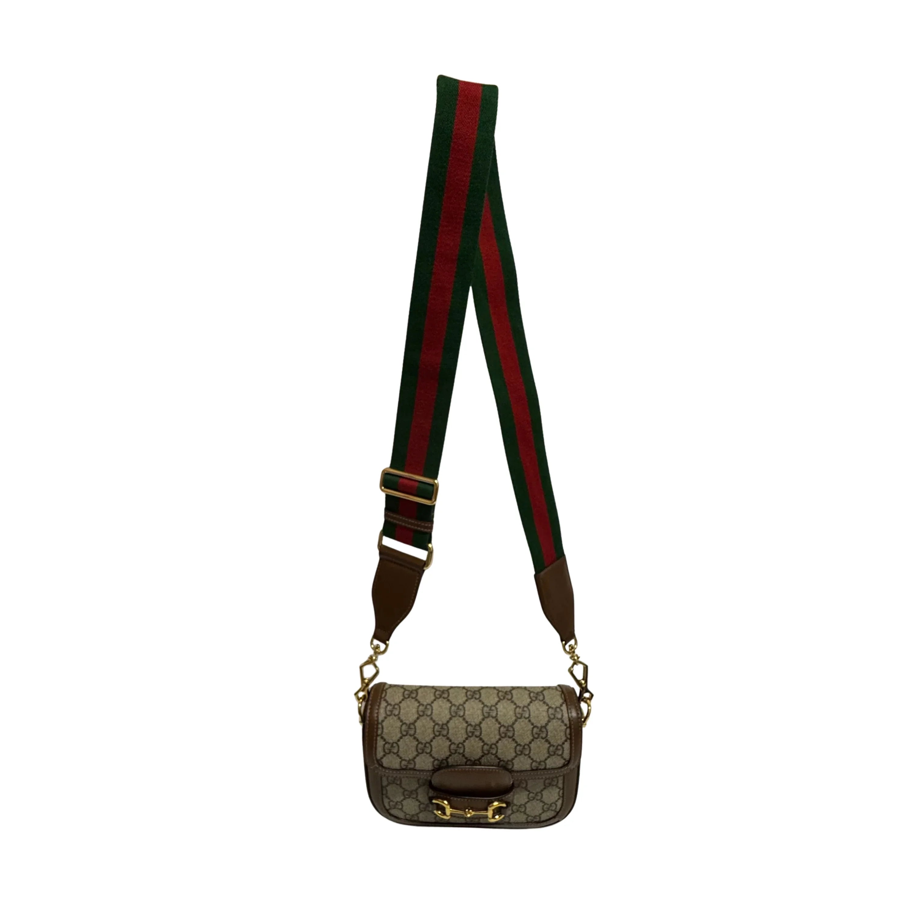 Gucci Horsebit 1955 Shoulder Bag GG Supreme Canvas/Leather Beige/Brown - Lost Designer