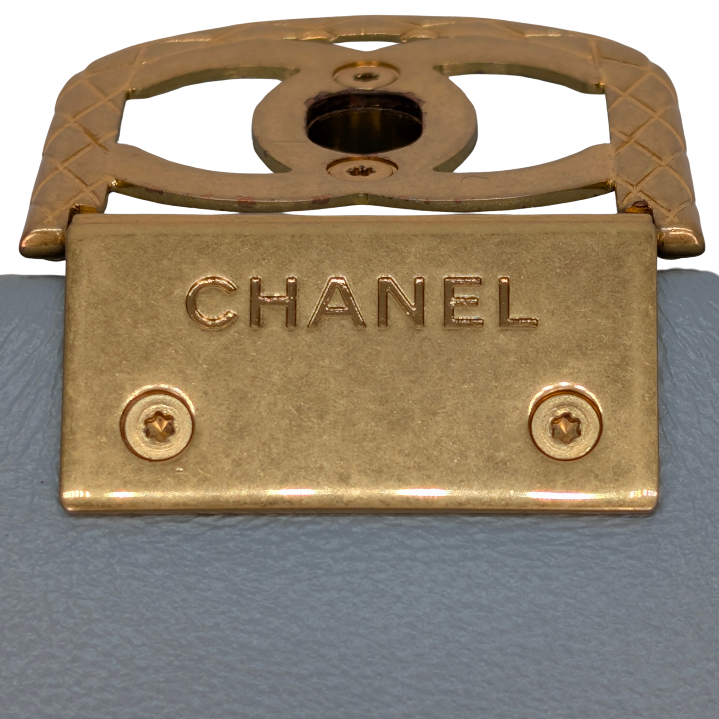 Chanel Quilted Lambskin Leather Mini Flap Bag Powder Blue