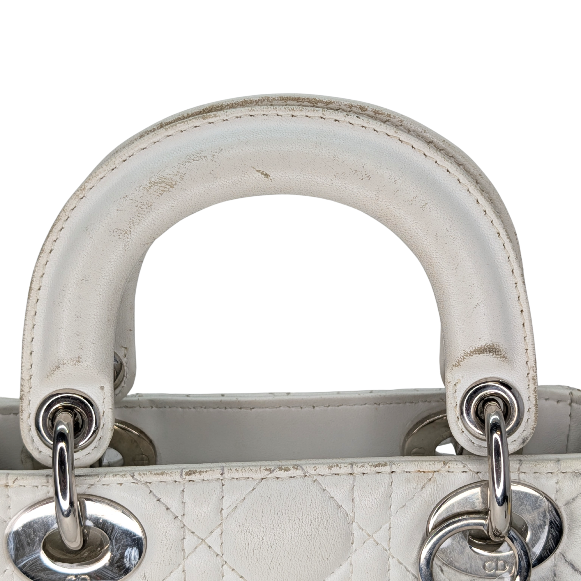 Dior Cannage Mini Lady Bag White