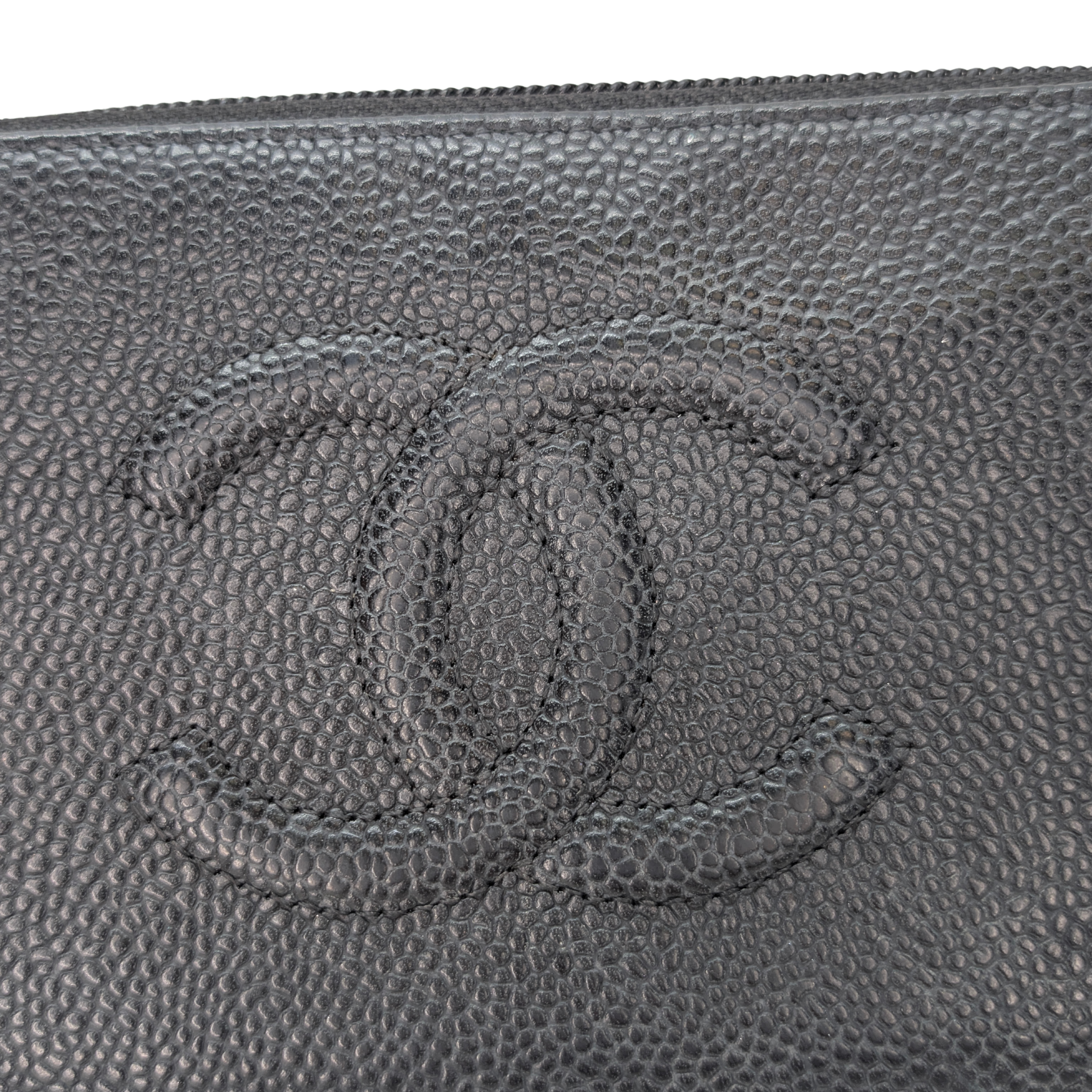 Chanel CC Caviar Leather Long Wallet Black