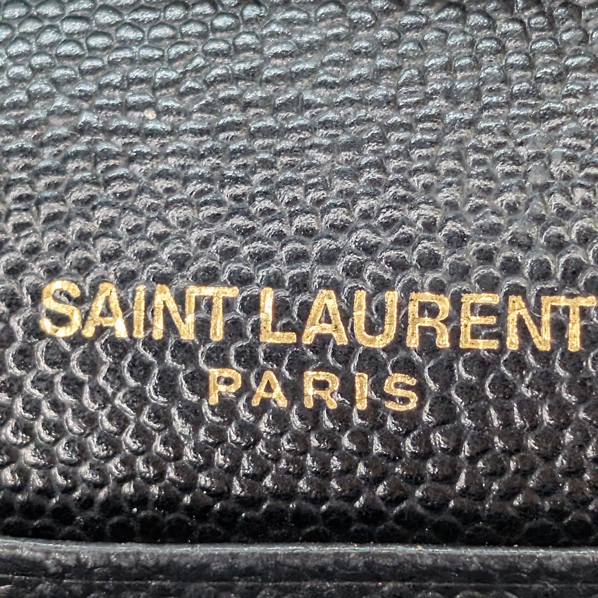 Saint Laurent Cassandre Envelope Chain Wallet Black