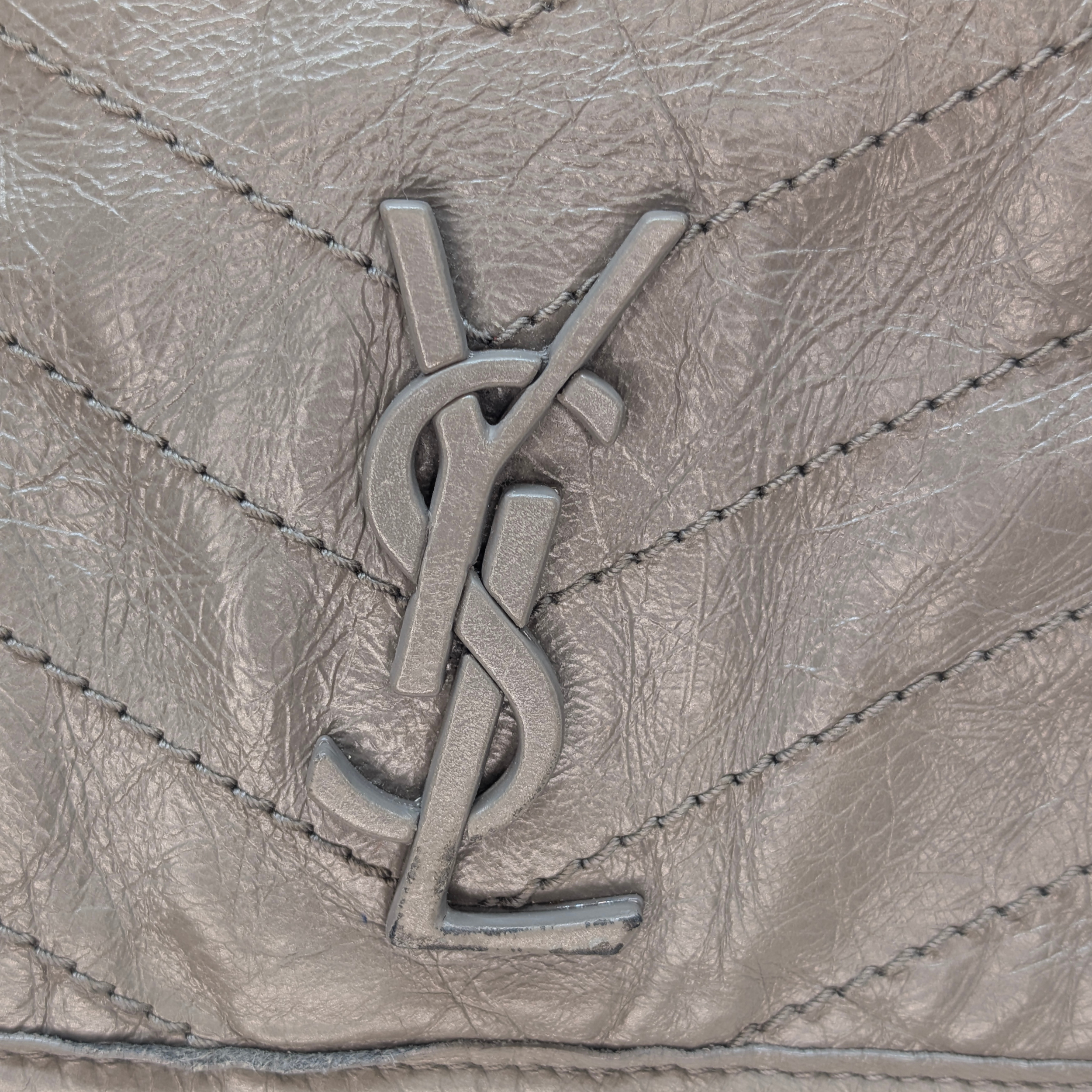 Saint Laurent Crinkled Calfskin Matelasse Monogram Medium Niki Bag