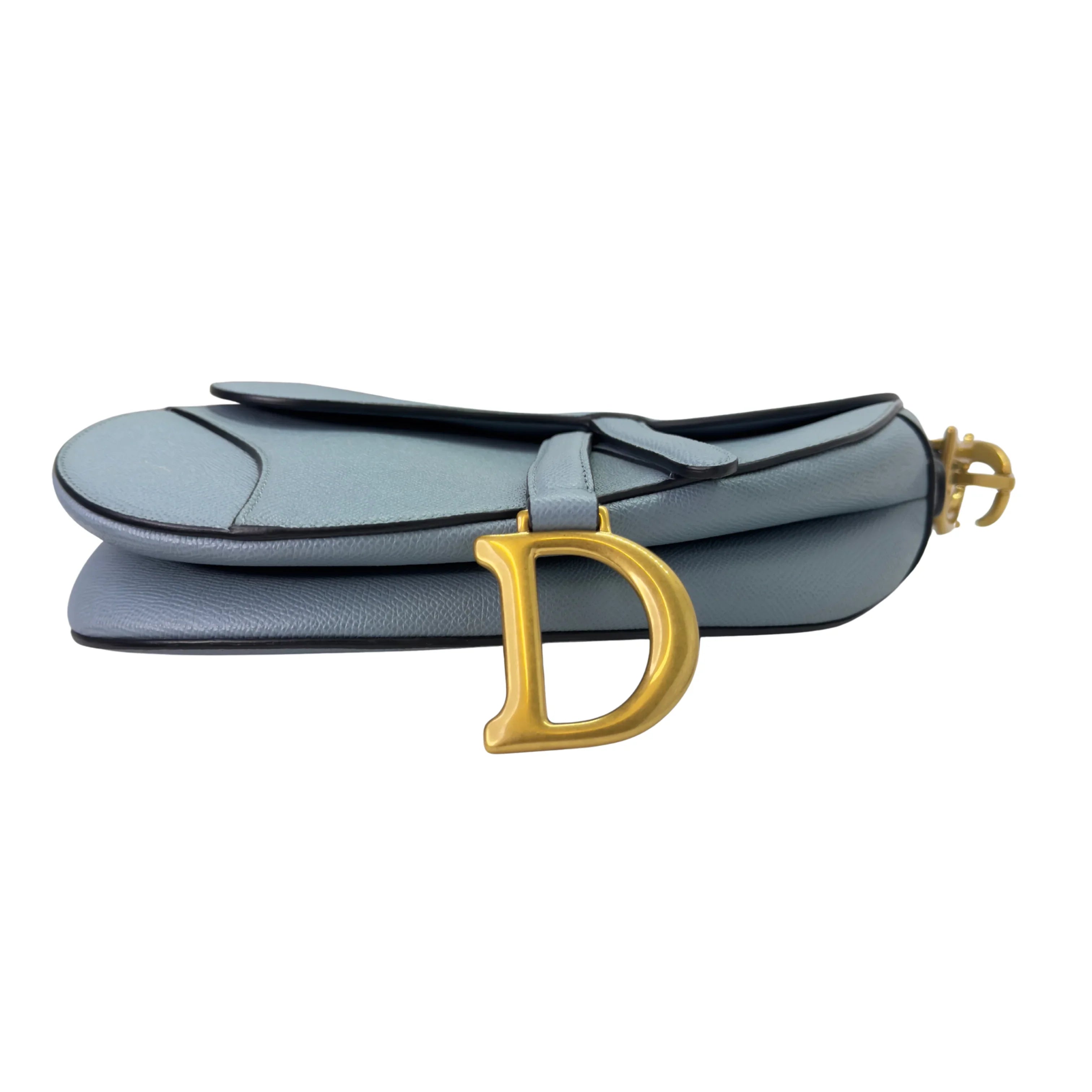 Dior Saddle Grained Calfskin Medium Handbag Blue - Lost Designer