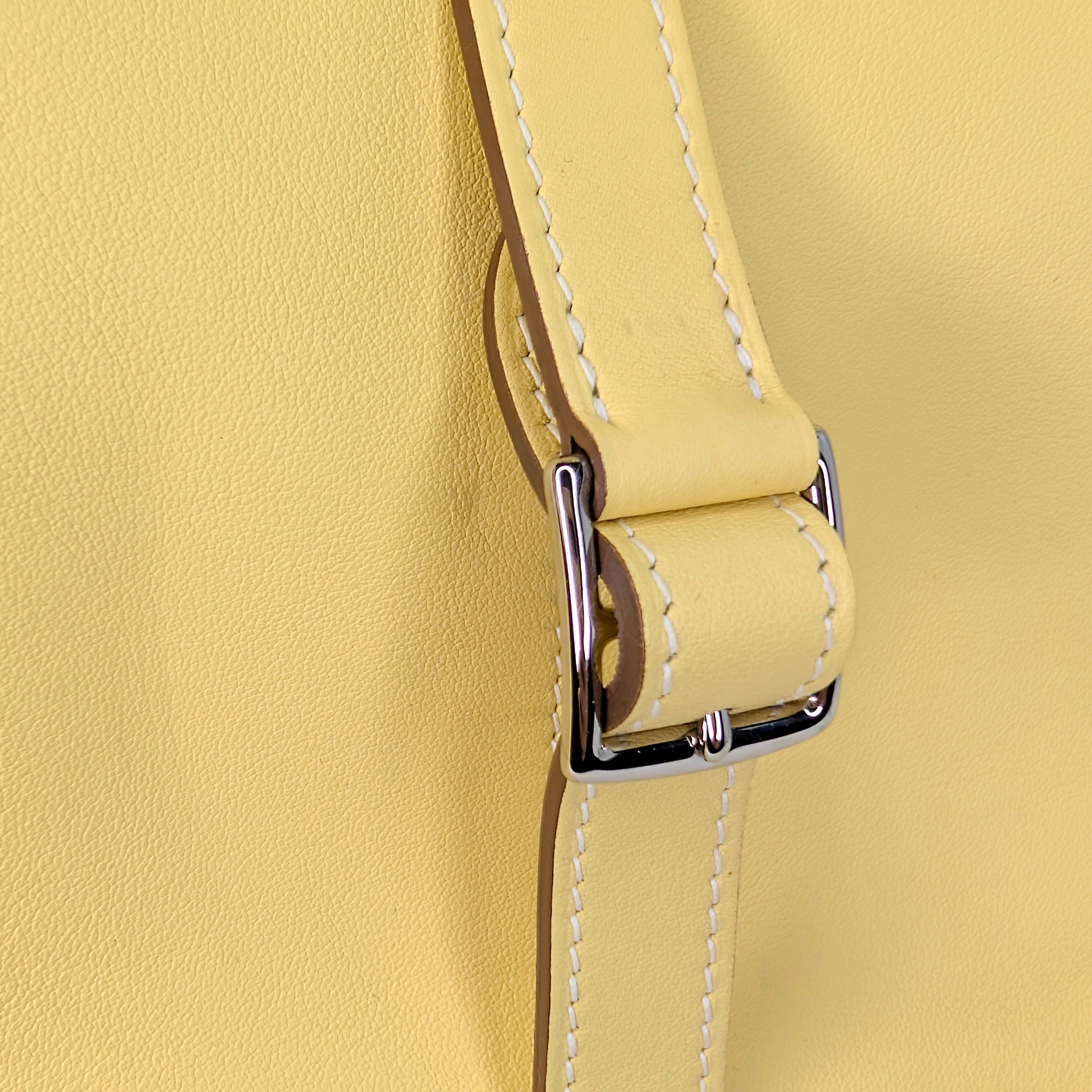 Hermes Mini Halzan 22 Swift Jaune Poussin SHW Stamp X