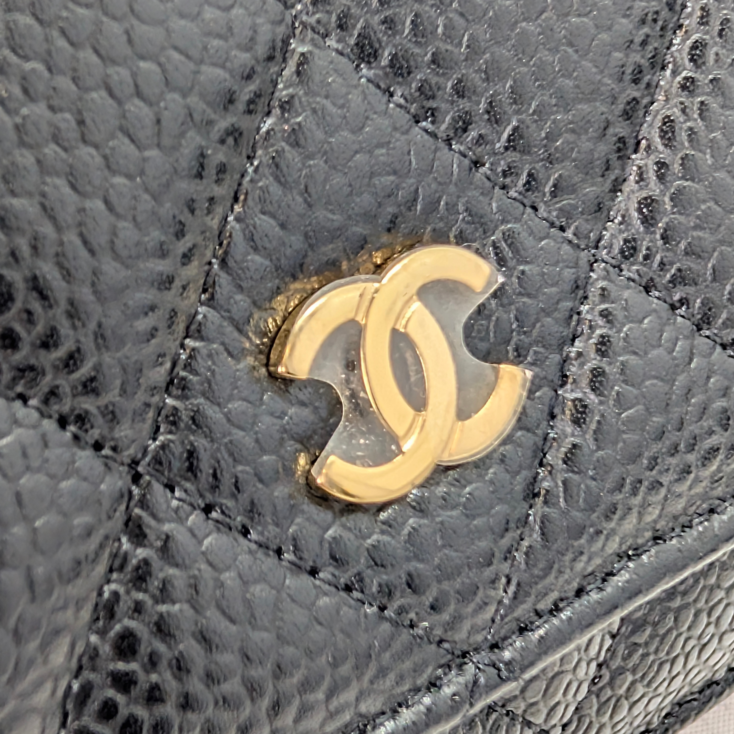 Chanel WOC Wallet on Chain Caviar Black GHW Microchip