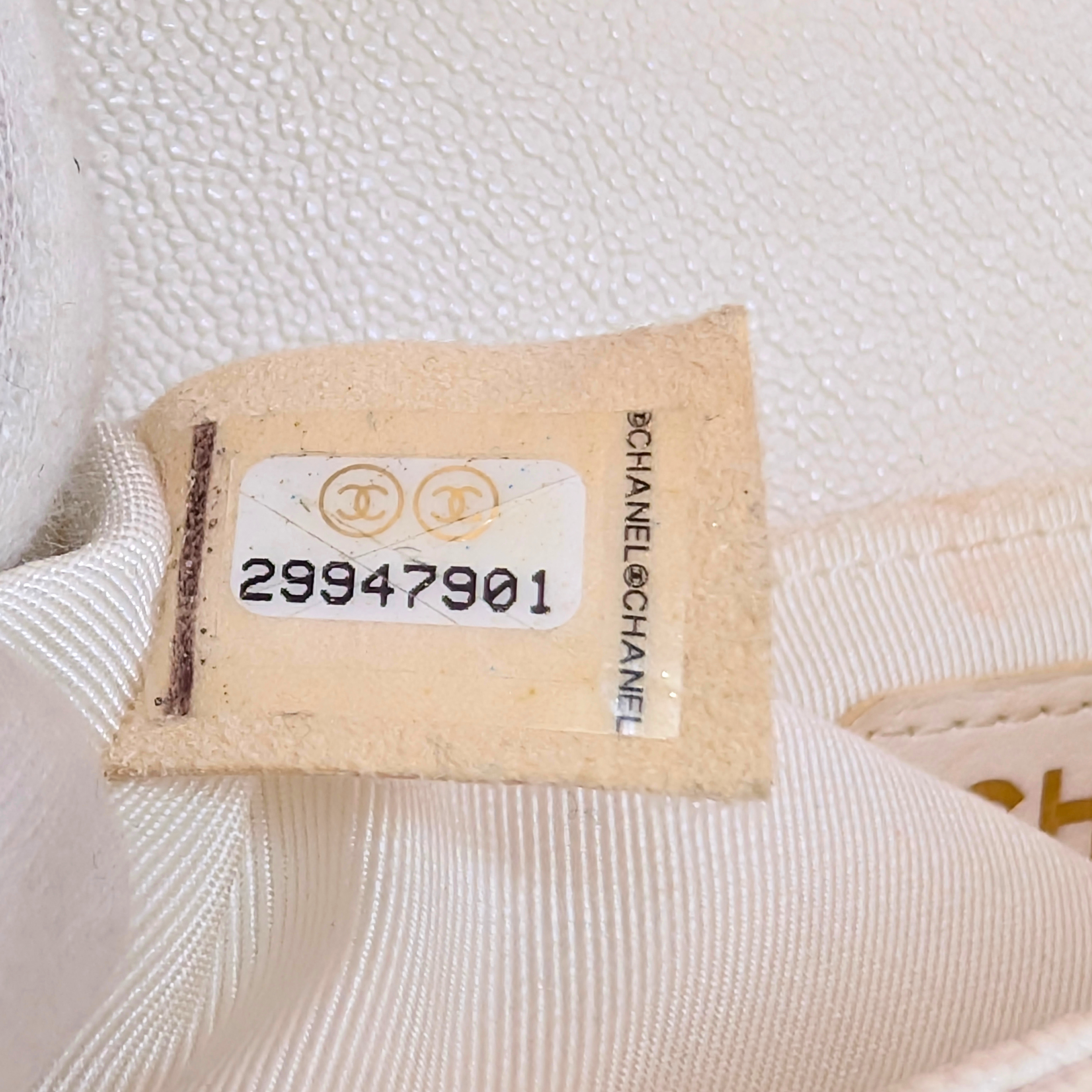 Chanel Caviar Chevron Quilted New Medium Boy Flap White
