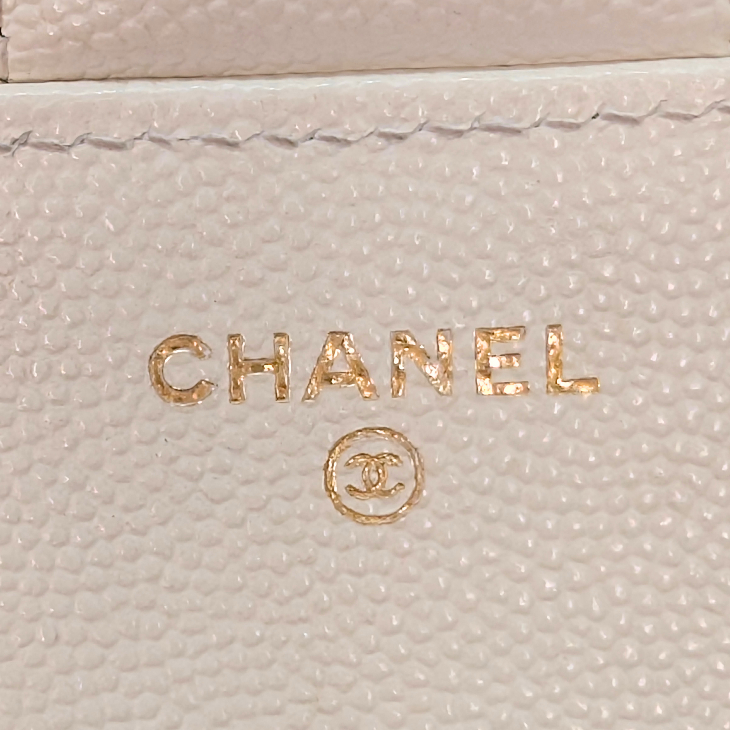 Chanel Quilted Caviar Sunglasses Case Bag White
