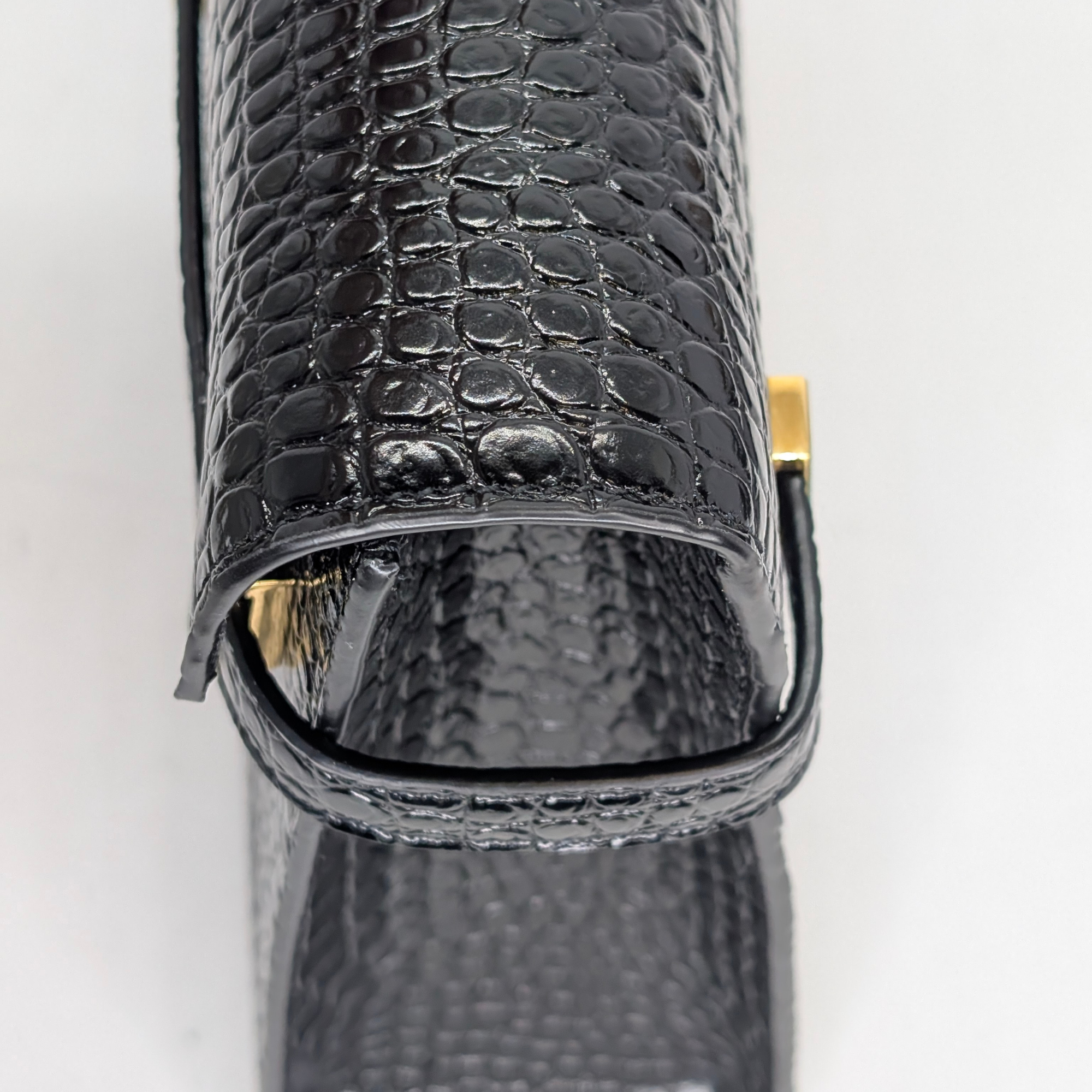 Saint Laurent Manhattan Medium Crocodile Embossed Shoulder Bag