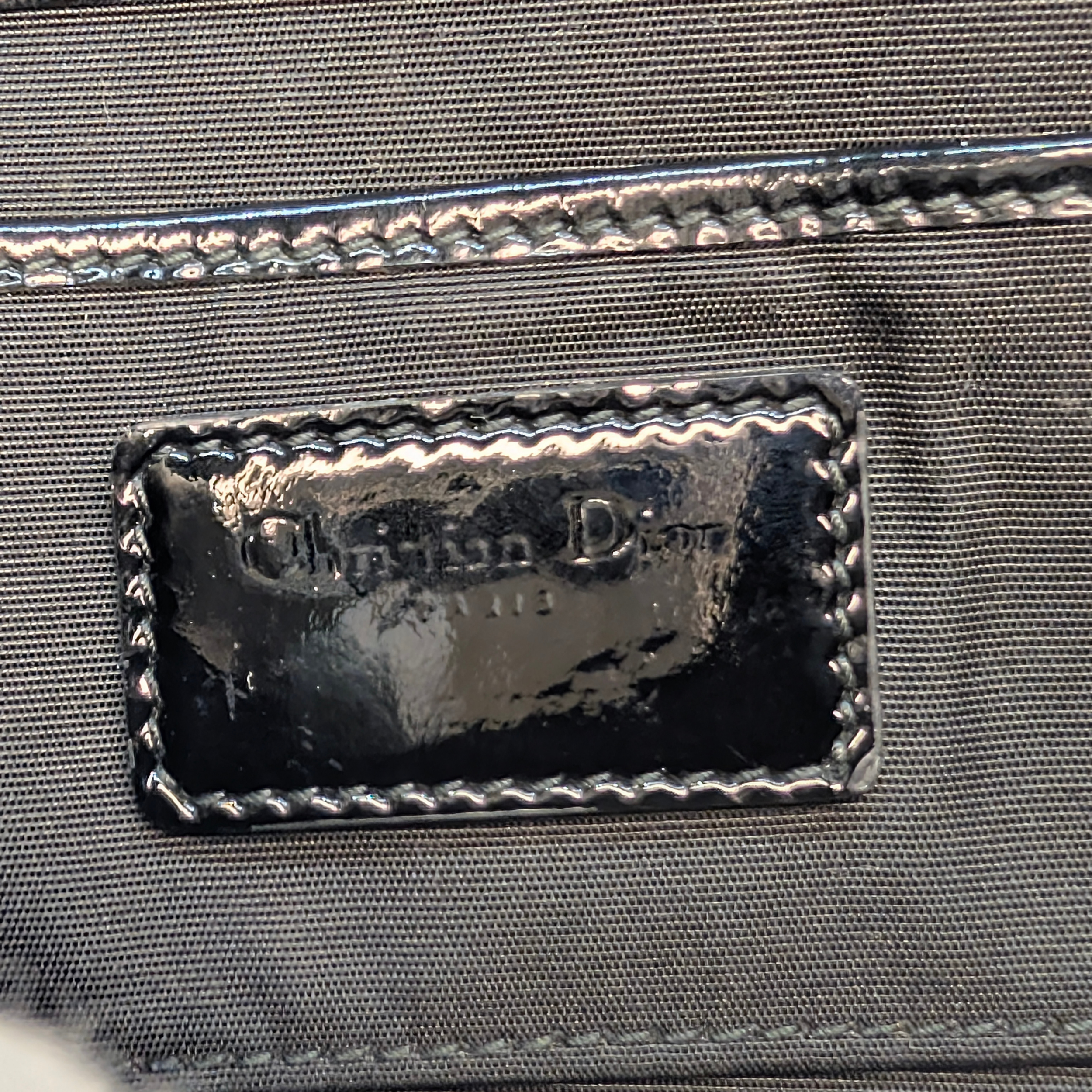 Dior Patent Leather Clutch on Chain Black
