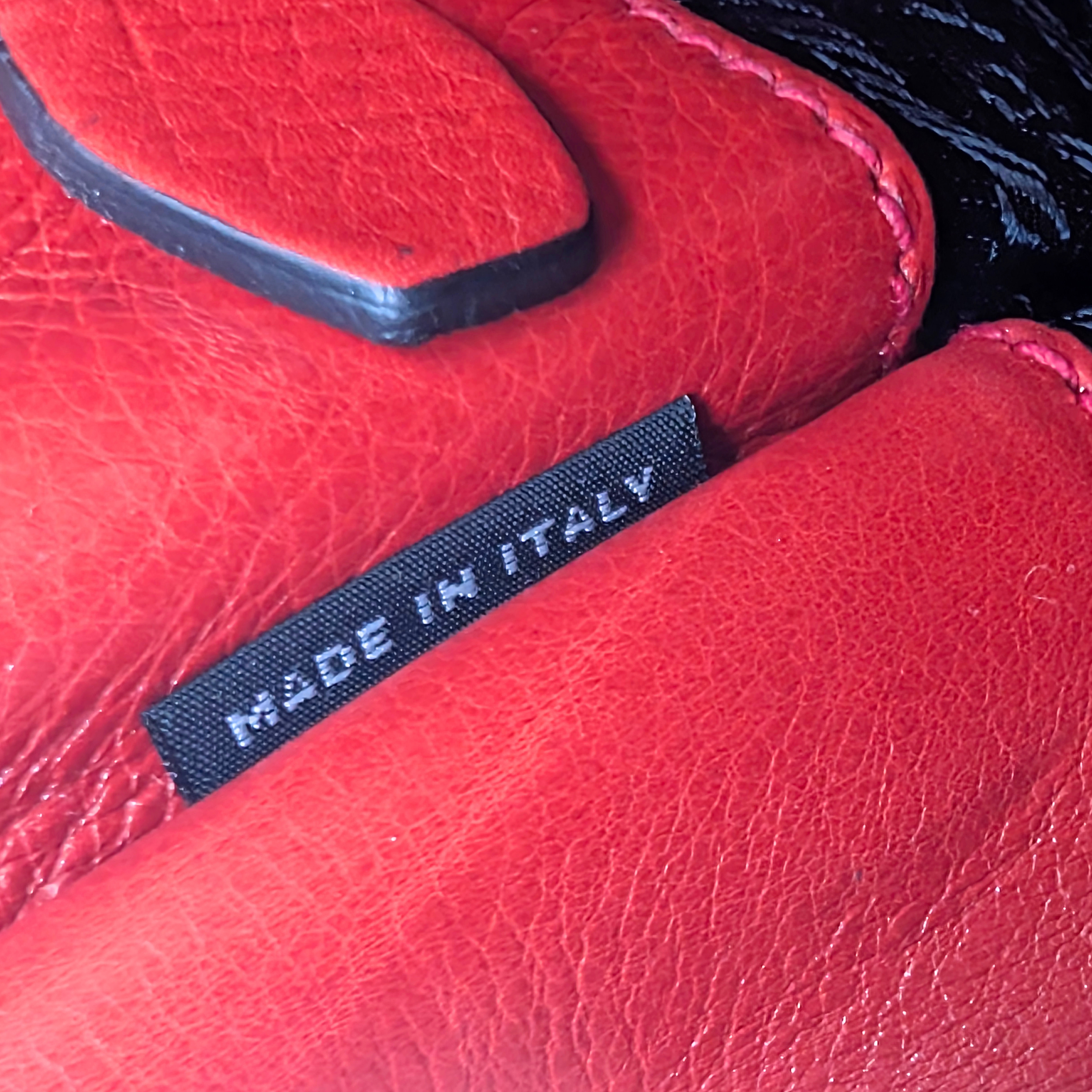 Prada Glace Calf Leather Twin Pocket Double Handle Tote Red