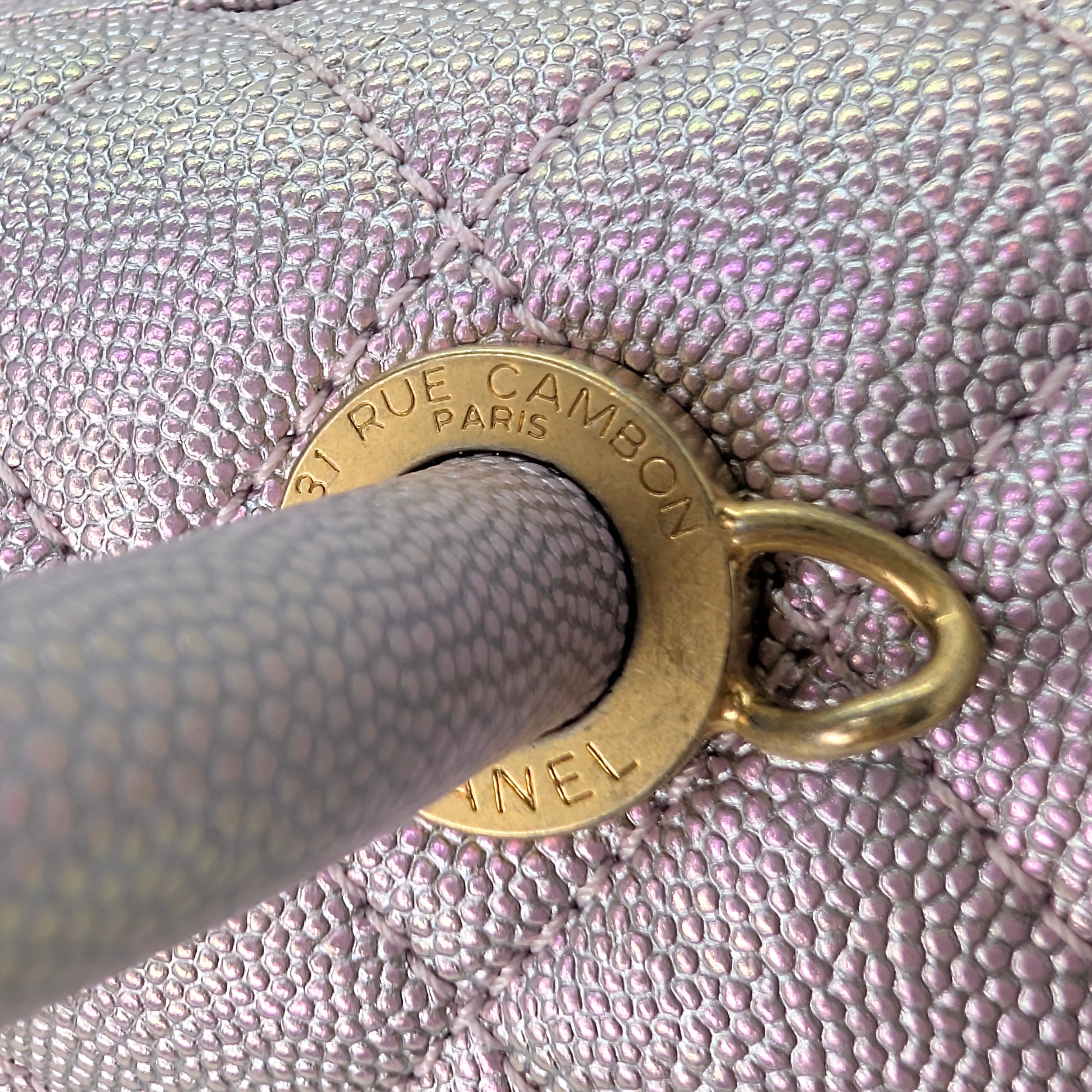 Chanel Coco Handle Small Caviar Iridescent Purple Bag
