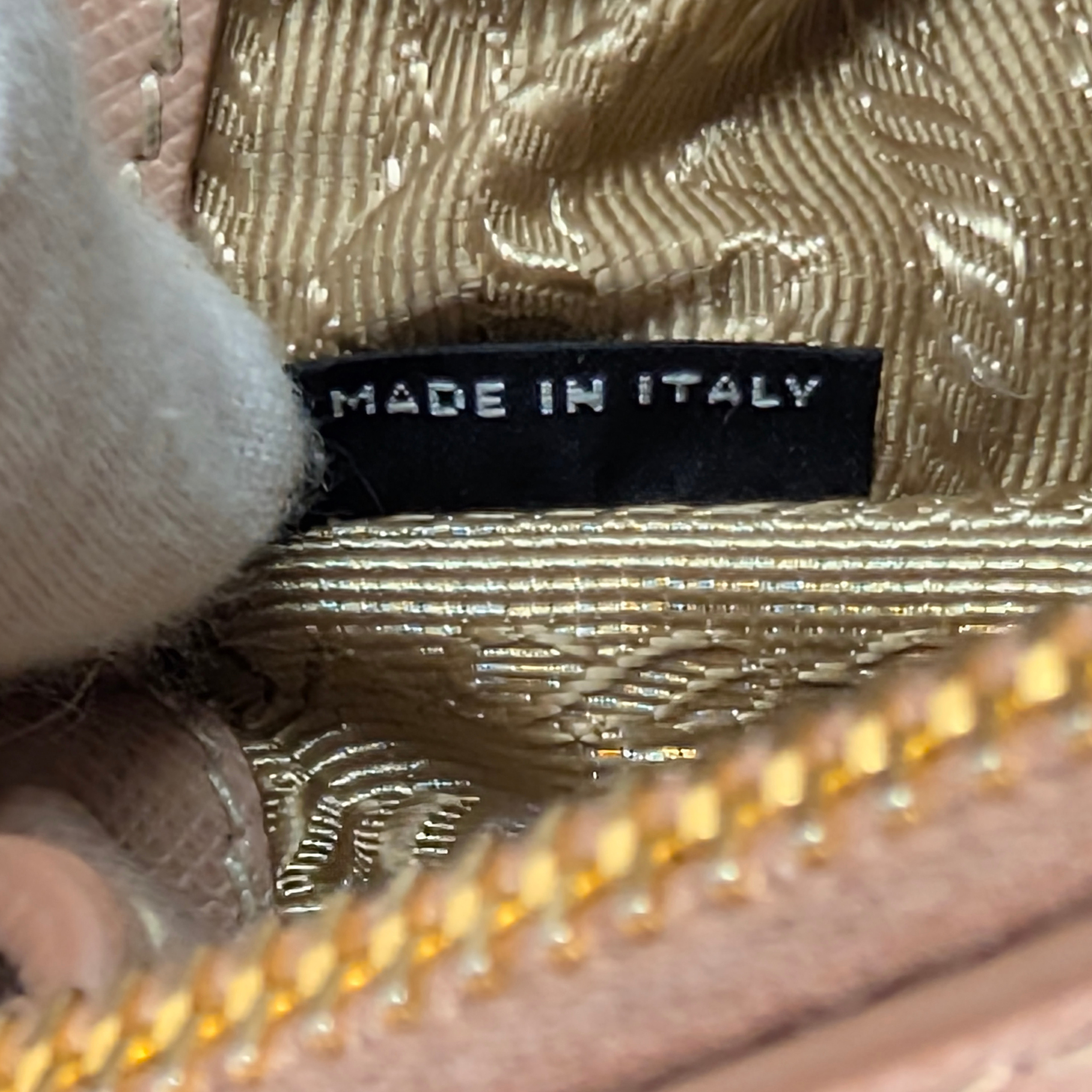 Prada Saffiano Medium Galleria Lux Double Zip Tote Cammeo