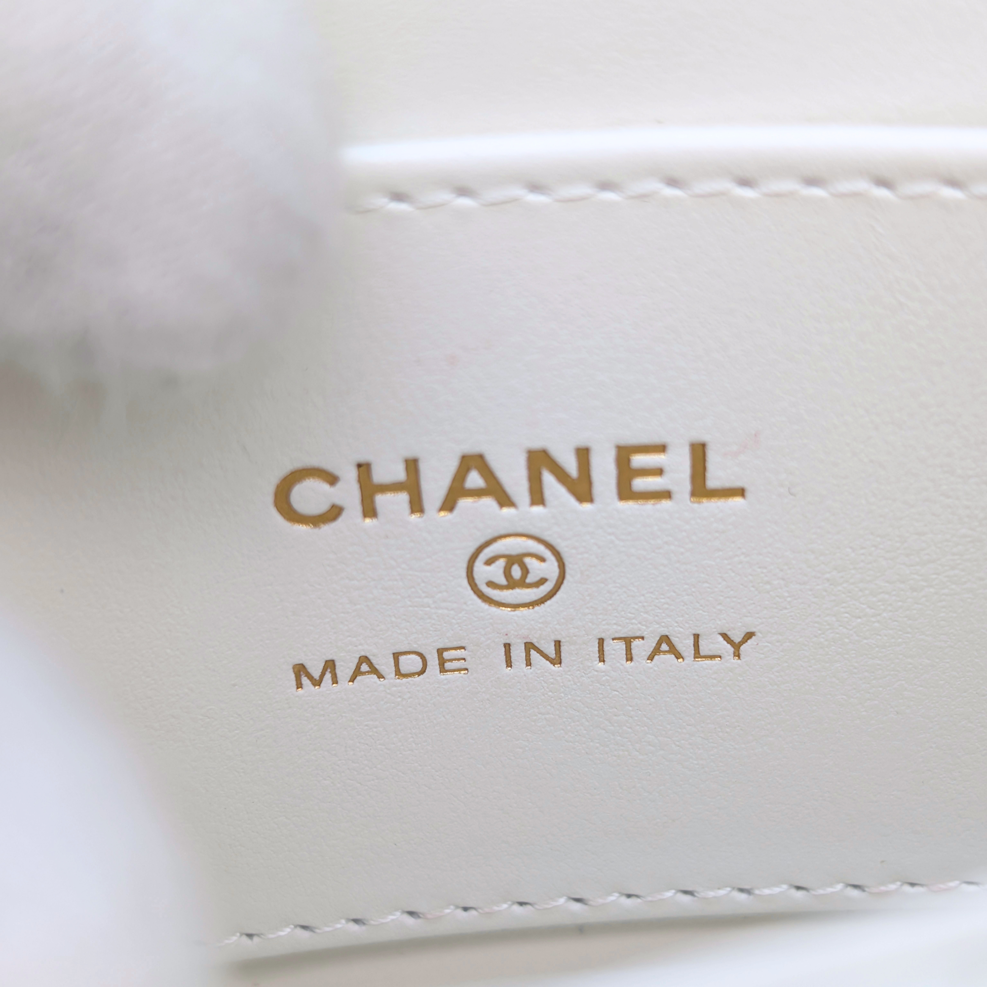 Chanel Mini Nano Kelly Shopper Tote Bag White