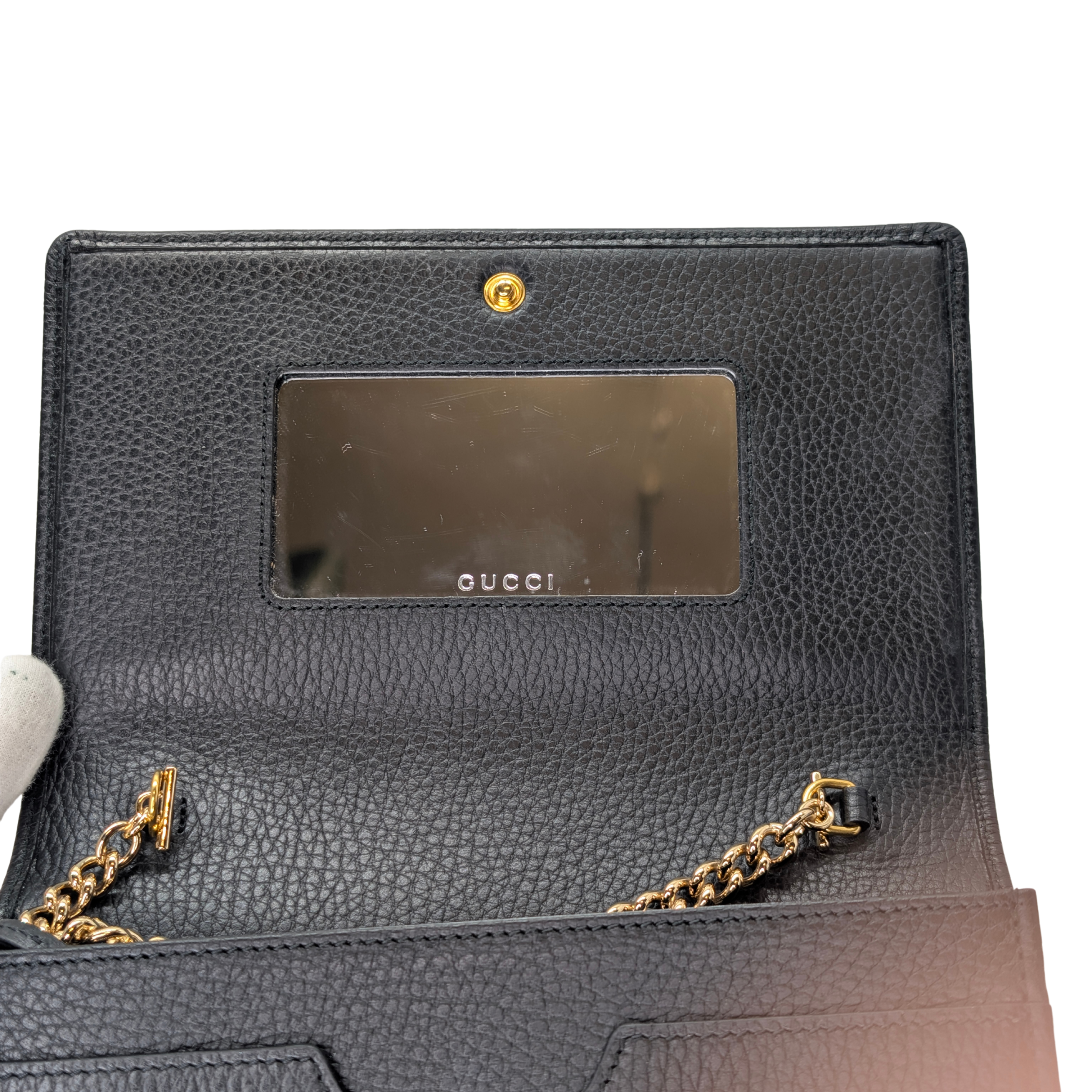 Gucci GG Marmont wallet on Chain Black