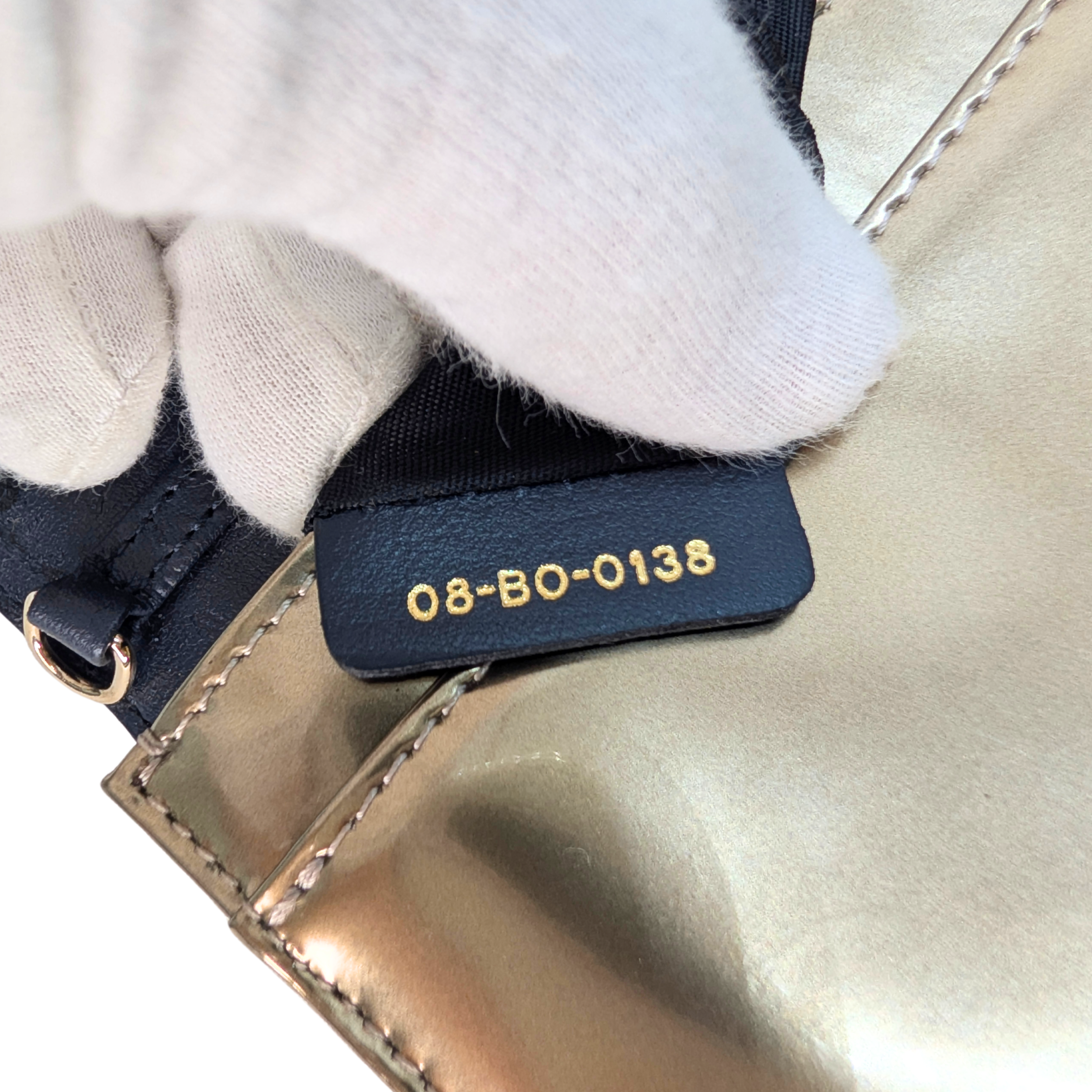 Dior Micro Cannage Leather Baby Diorama Bag Metallic Gold