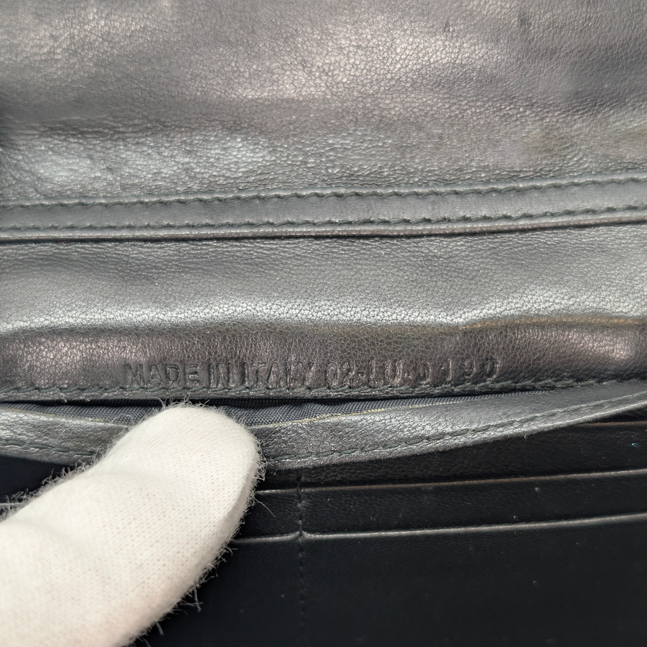 Dior Patent Leather Long Wallet With Chain Black