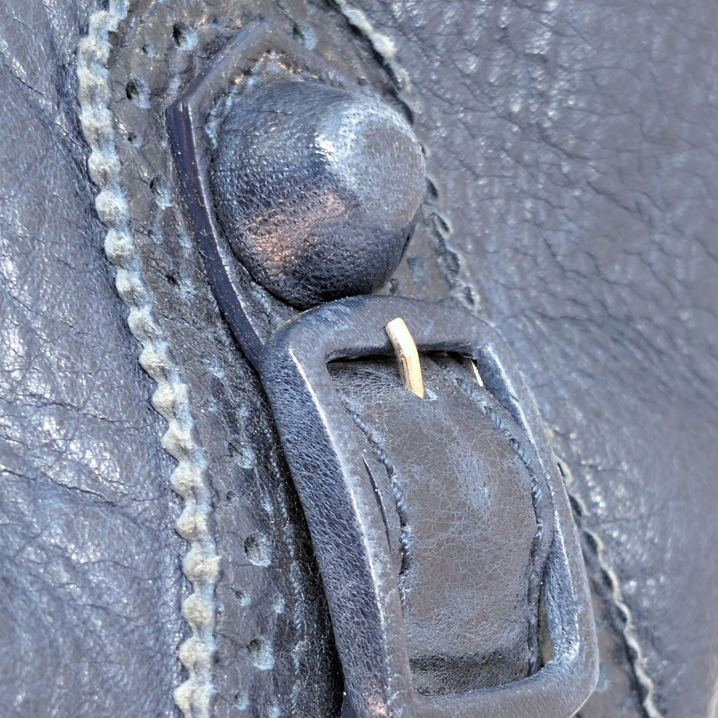 Balenciaga Pompon Motocross City Bag Navy