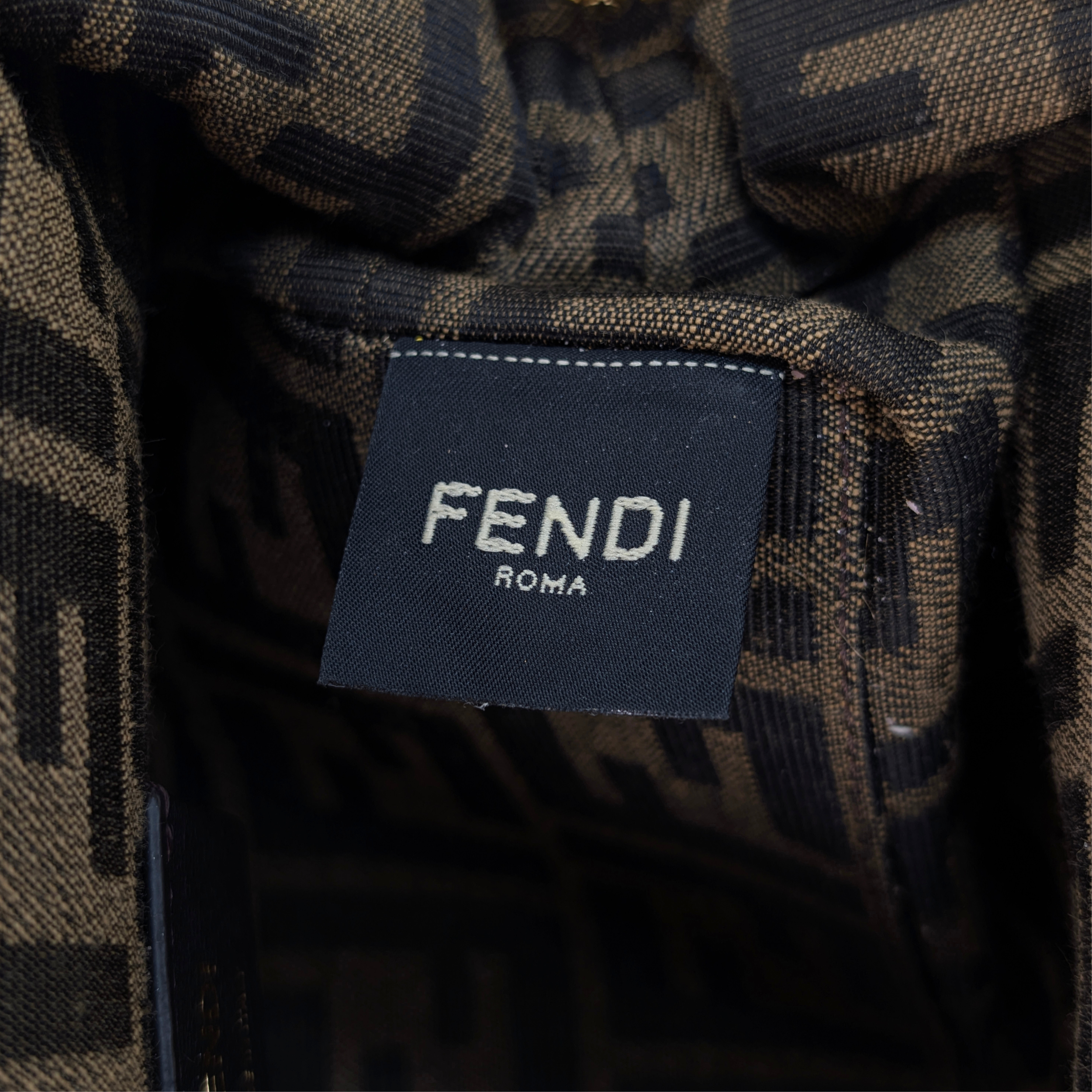 Fendi First Bag Clutch Small Full Snake Python Dark Beige