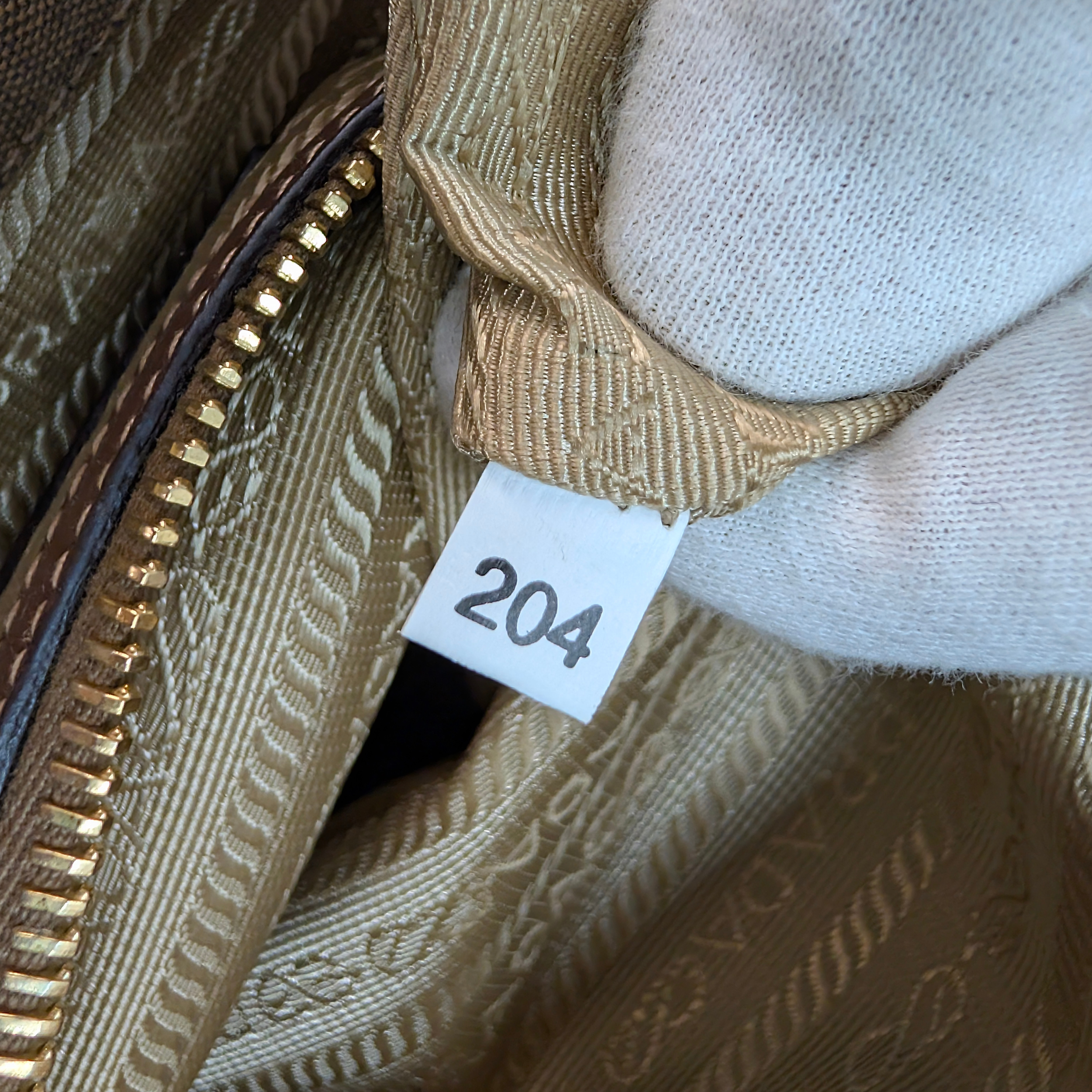 Prada Logo Jacquard Tote Bag Brown