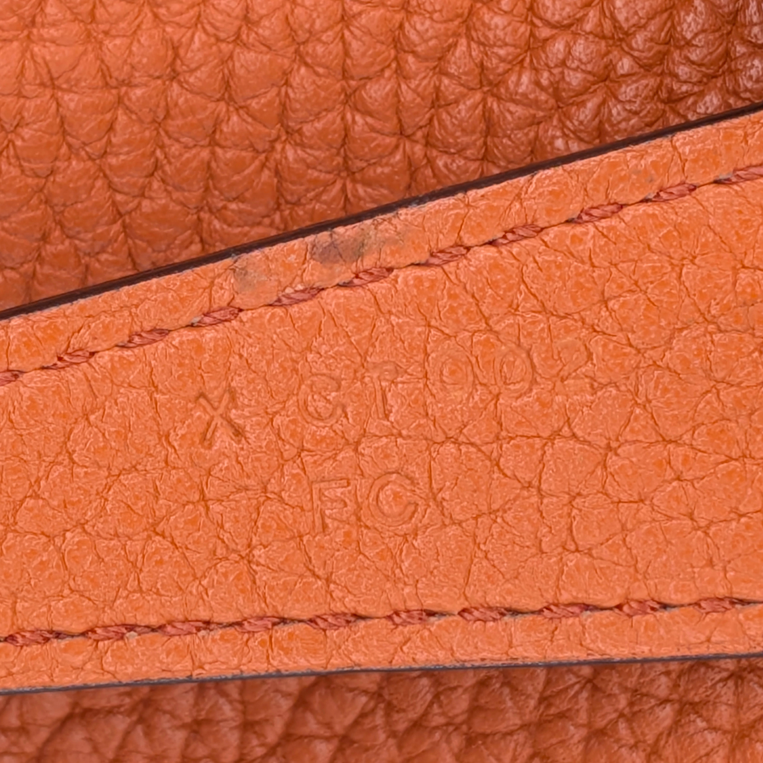 Hermes Lindy Clemence 26 X Stamp SHW Orange