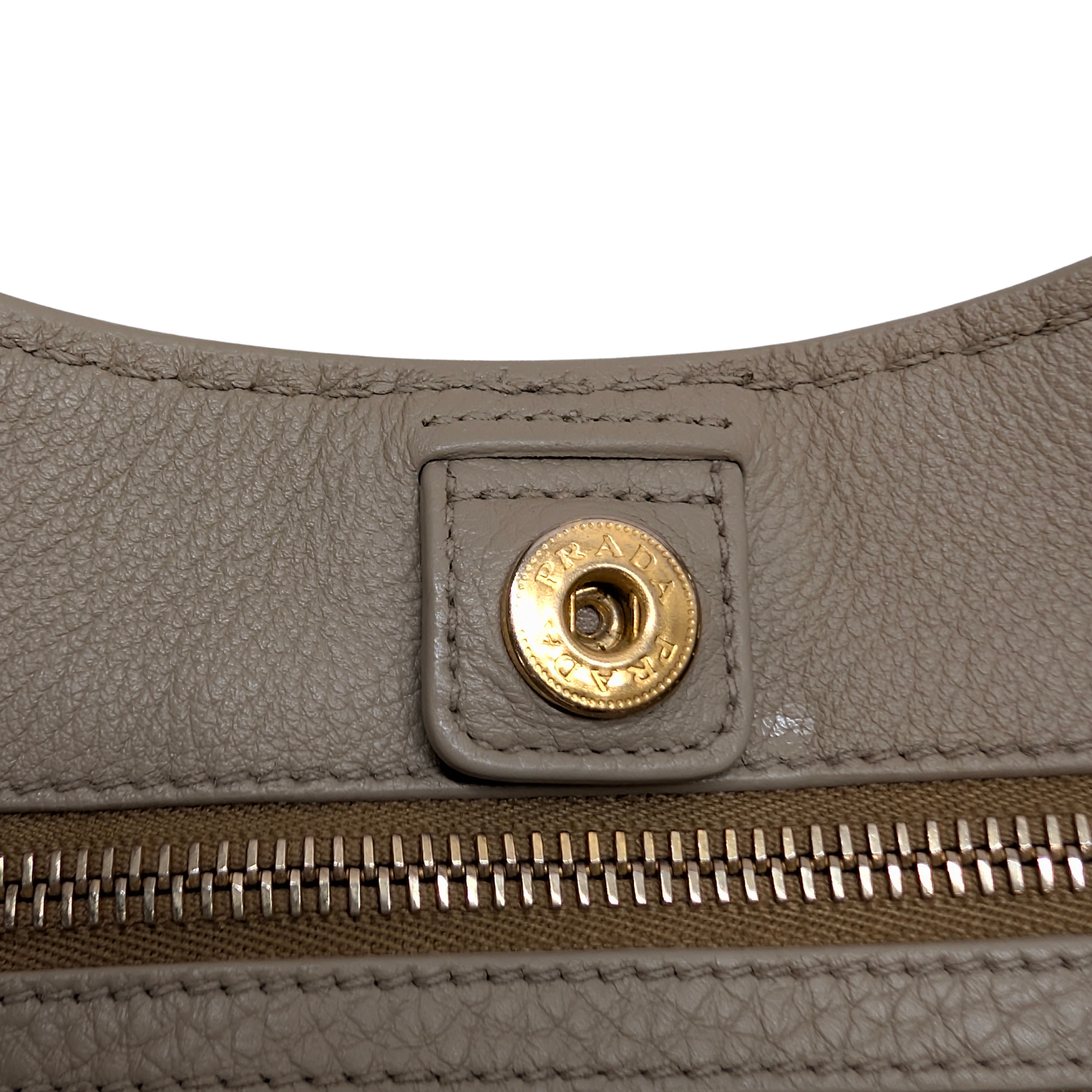 Prada Pomice Vitello Daino Leather Tote Bag Beige