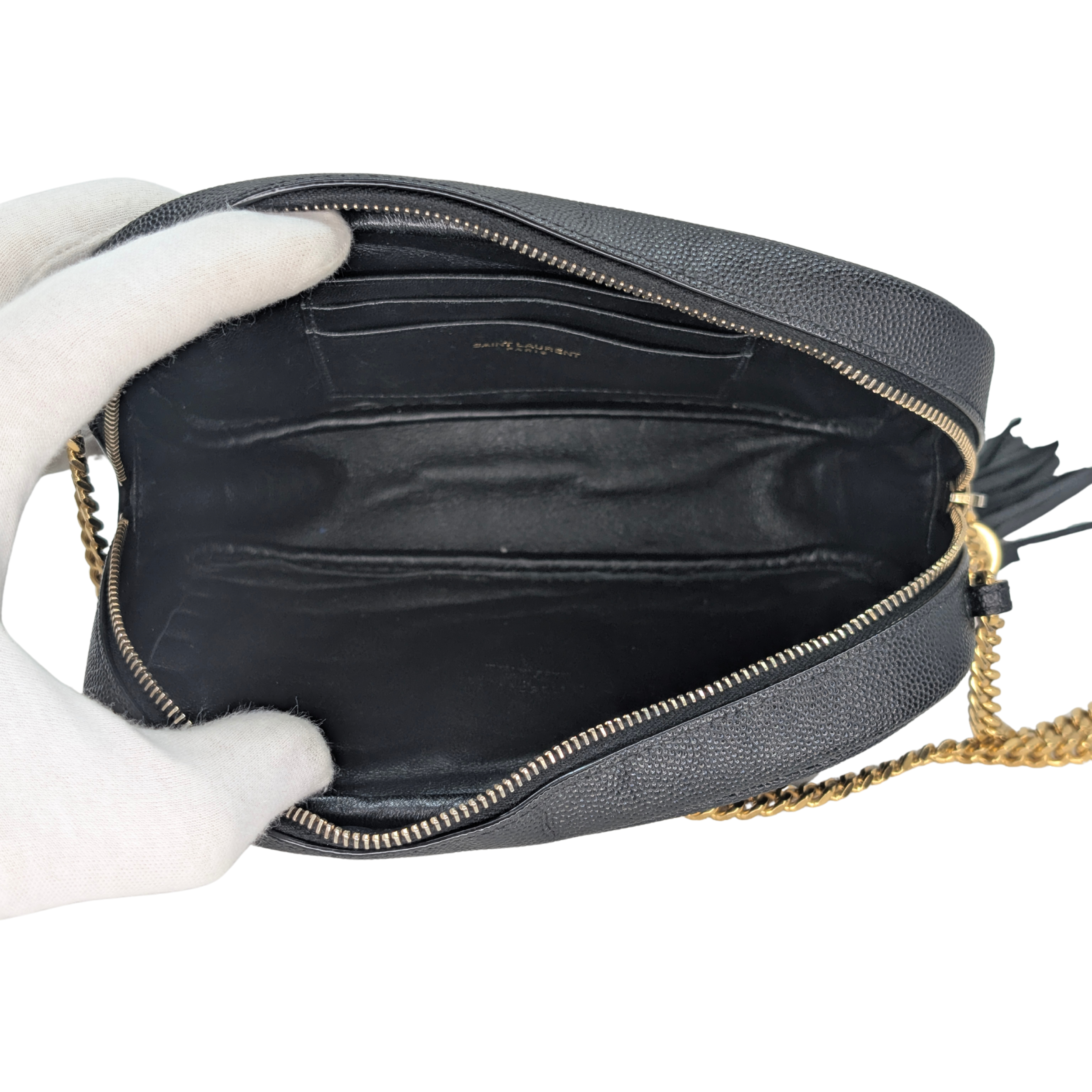 Saint Laurent Lou Mini Grain Leather Camera Bag GHW