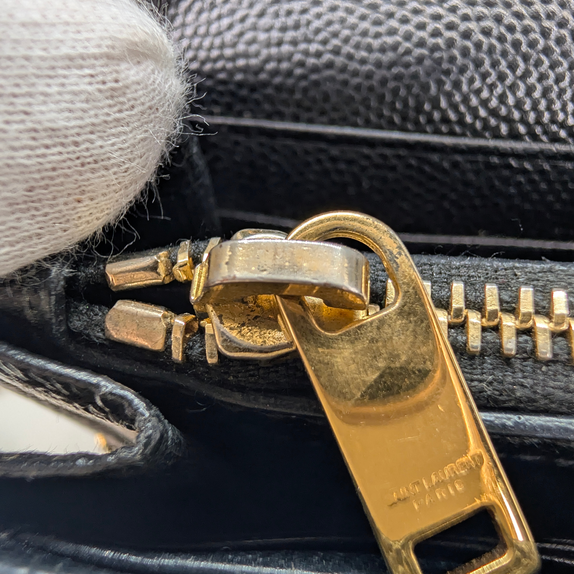 Saint Laurent Cassandre Envelope Chain Wallet Black