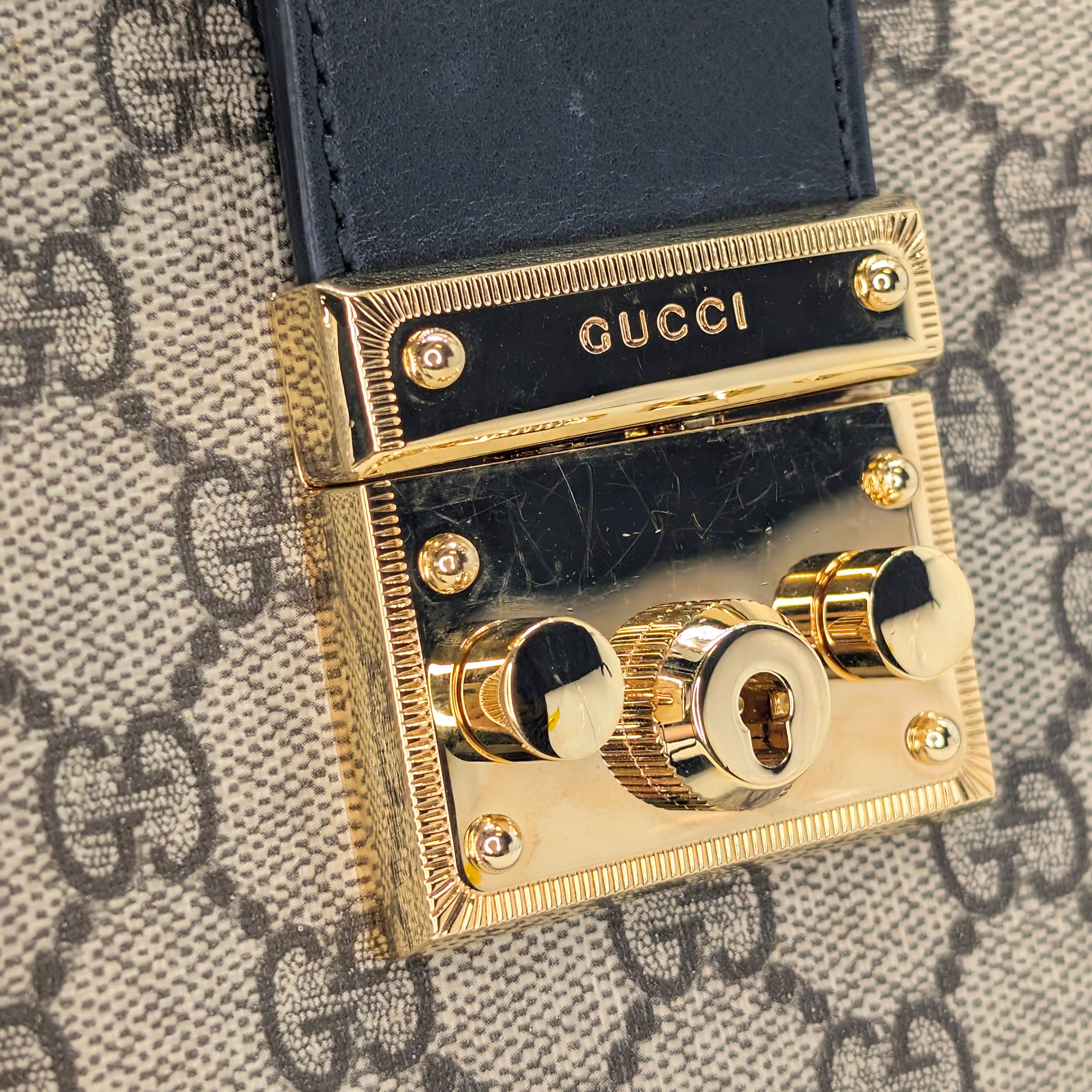 Gucci GG Supreme Padlock 小号托特包