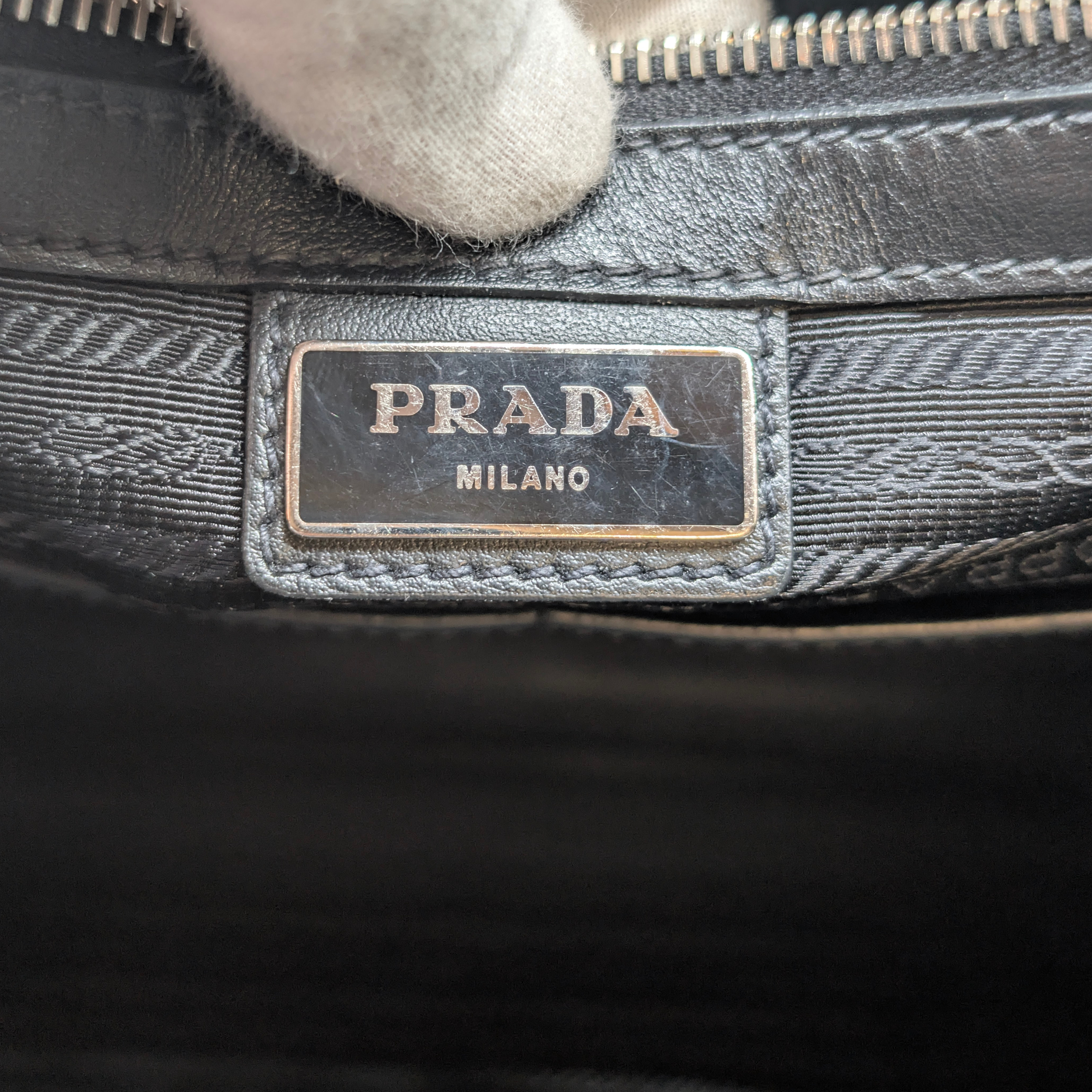Prada Saffiano leather Briefcase Bag Black