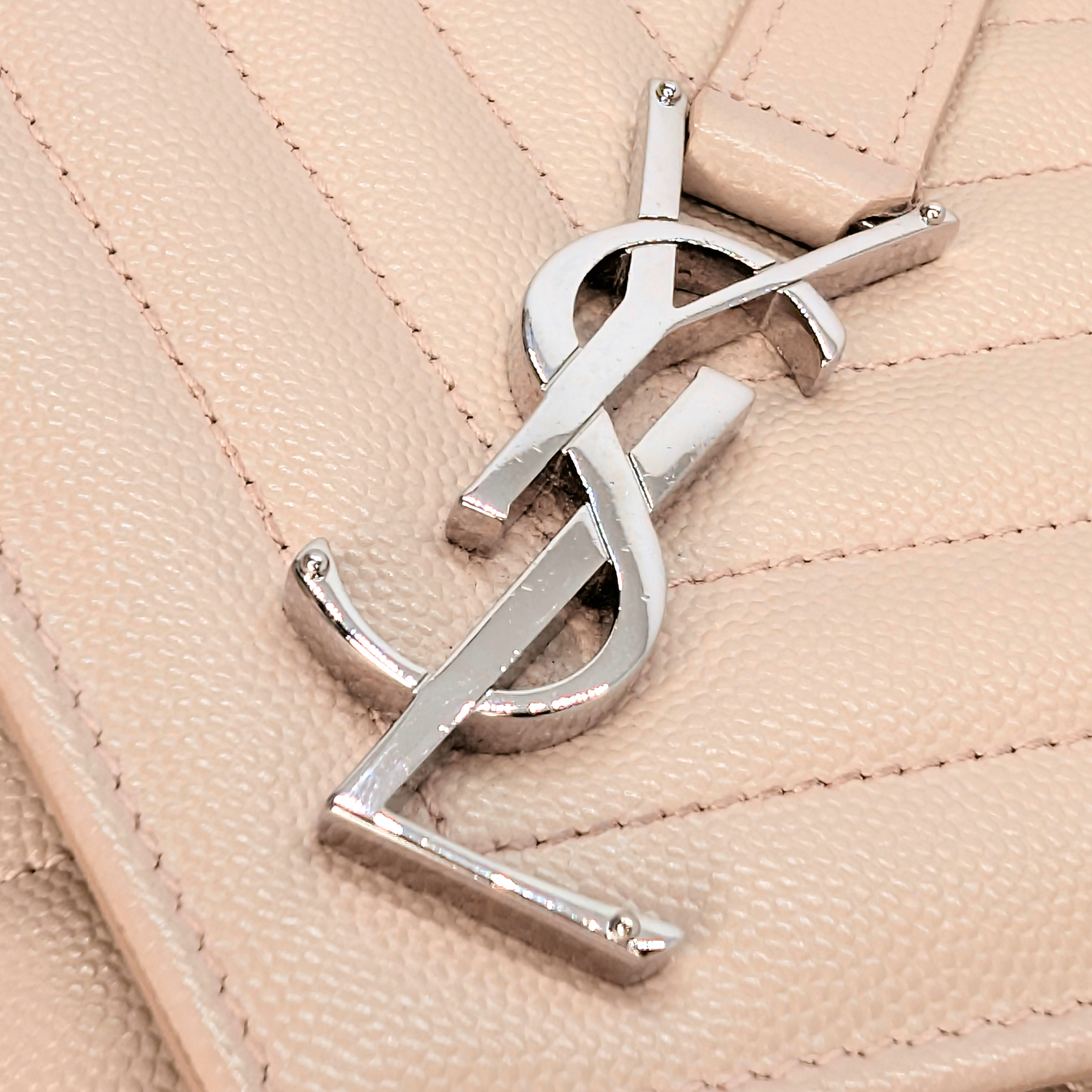Saint Laurent Medium Envelope Bag Marble Pink