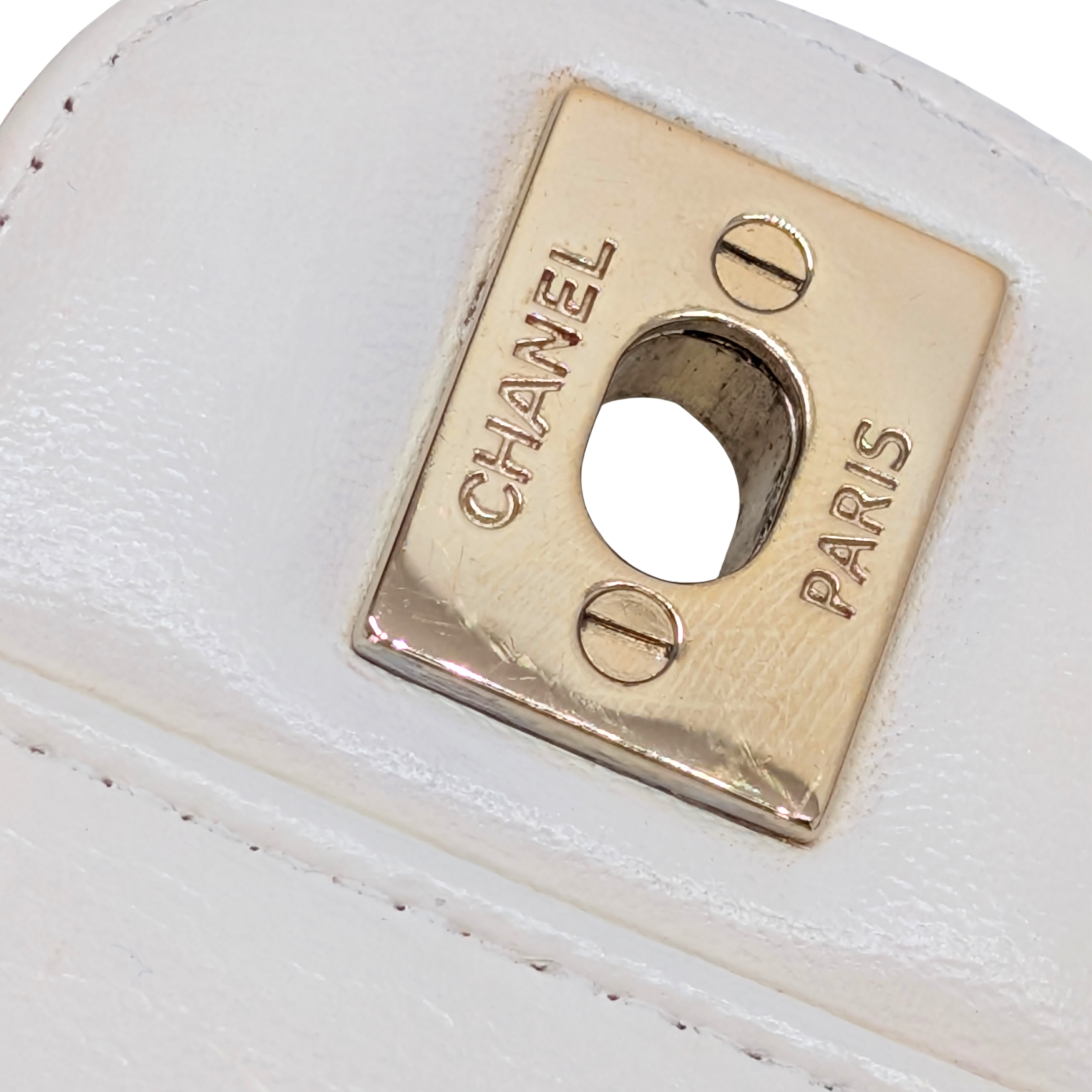 Chanel Mini Flap Bag Chevron lambskin White
