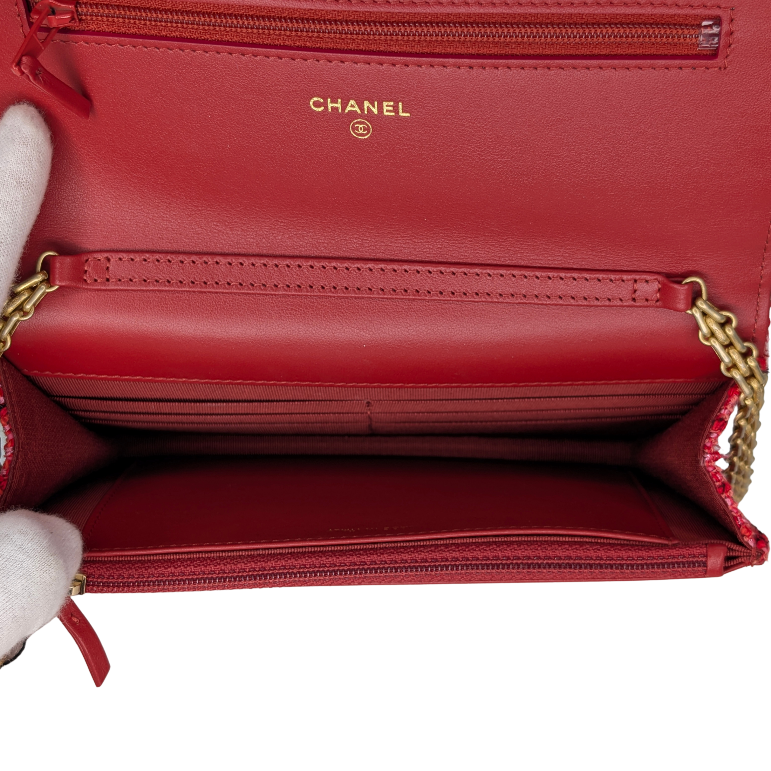 Chanel 2.55 Reissue Tweed Wallet on Chain Pink