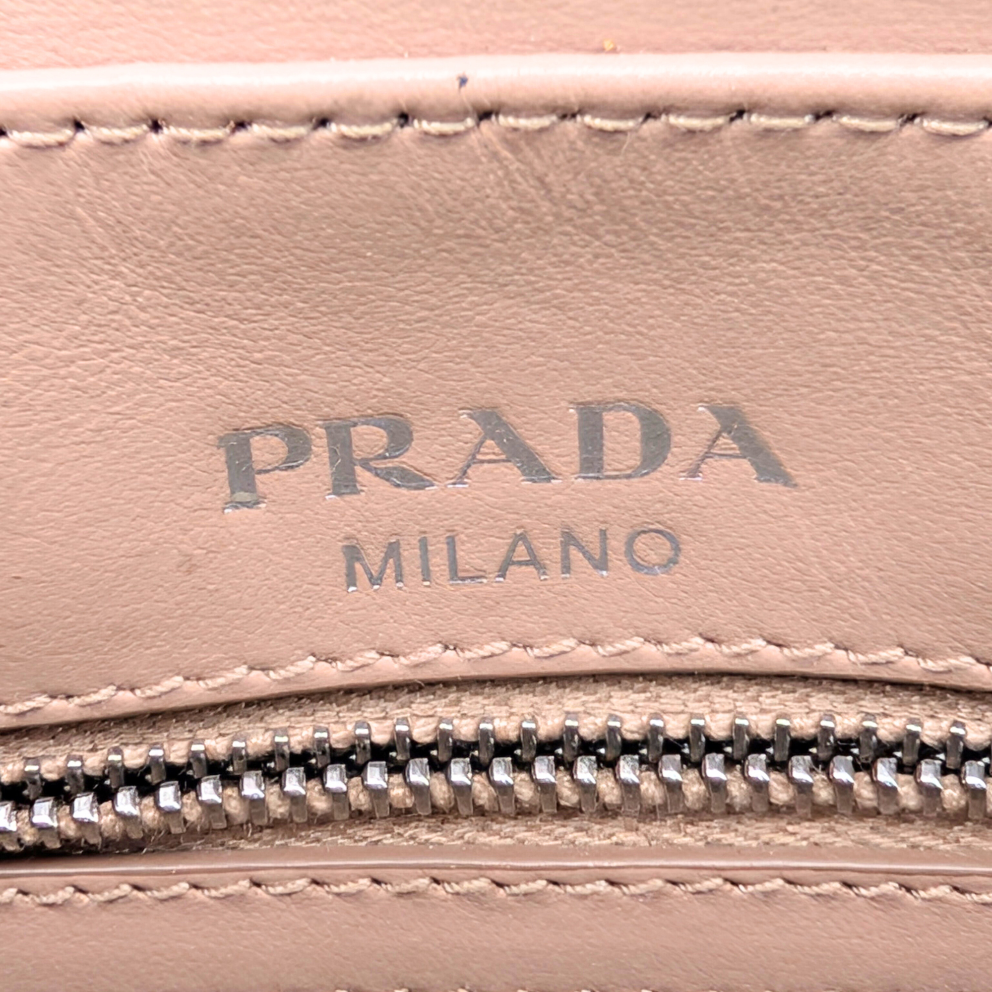 Prada Diagramme Camera Bag Leather Beige