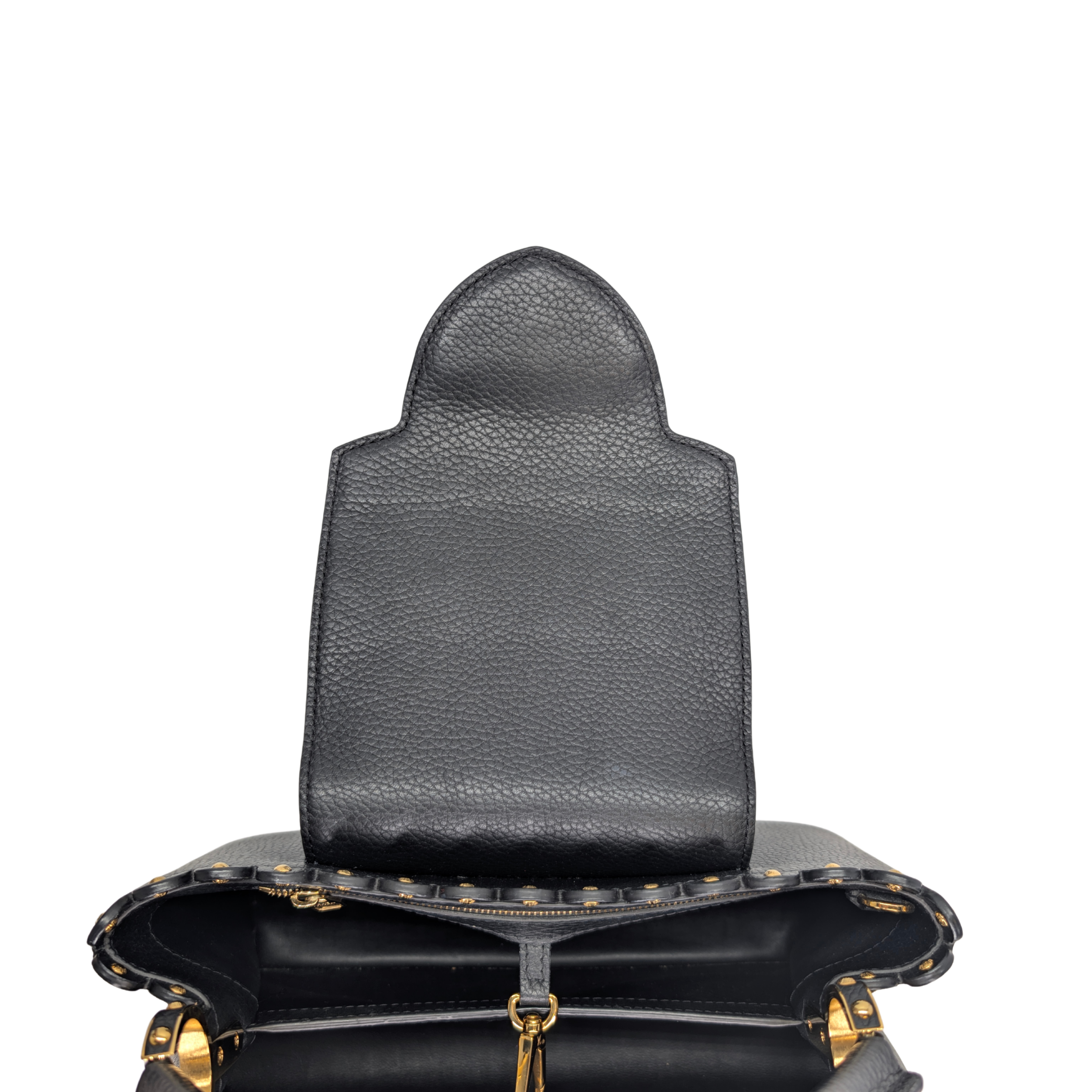 Louis Vuitton Capucine Pm Shoulder Handbag Taurillon Leather Black