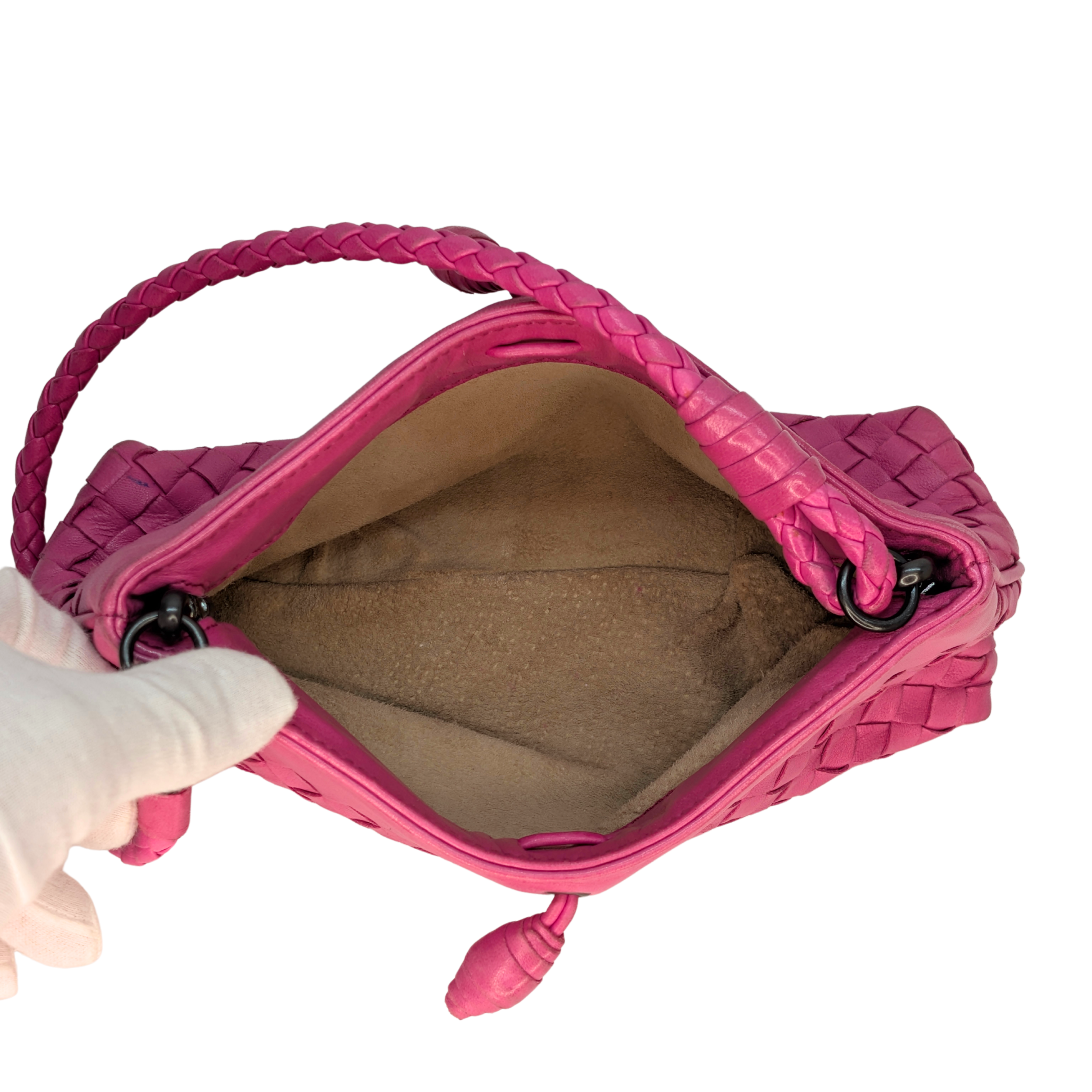 Bottega Veneta Pochette Intrecciato Pink
