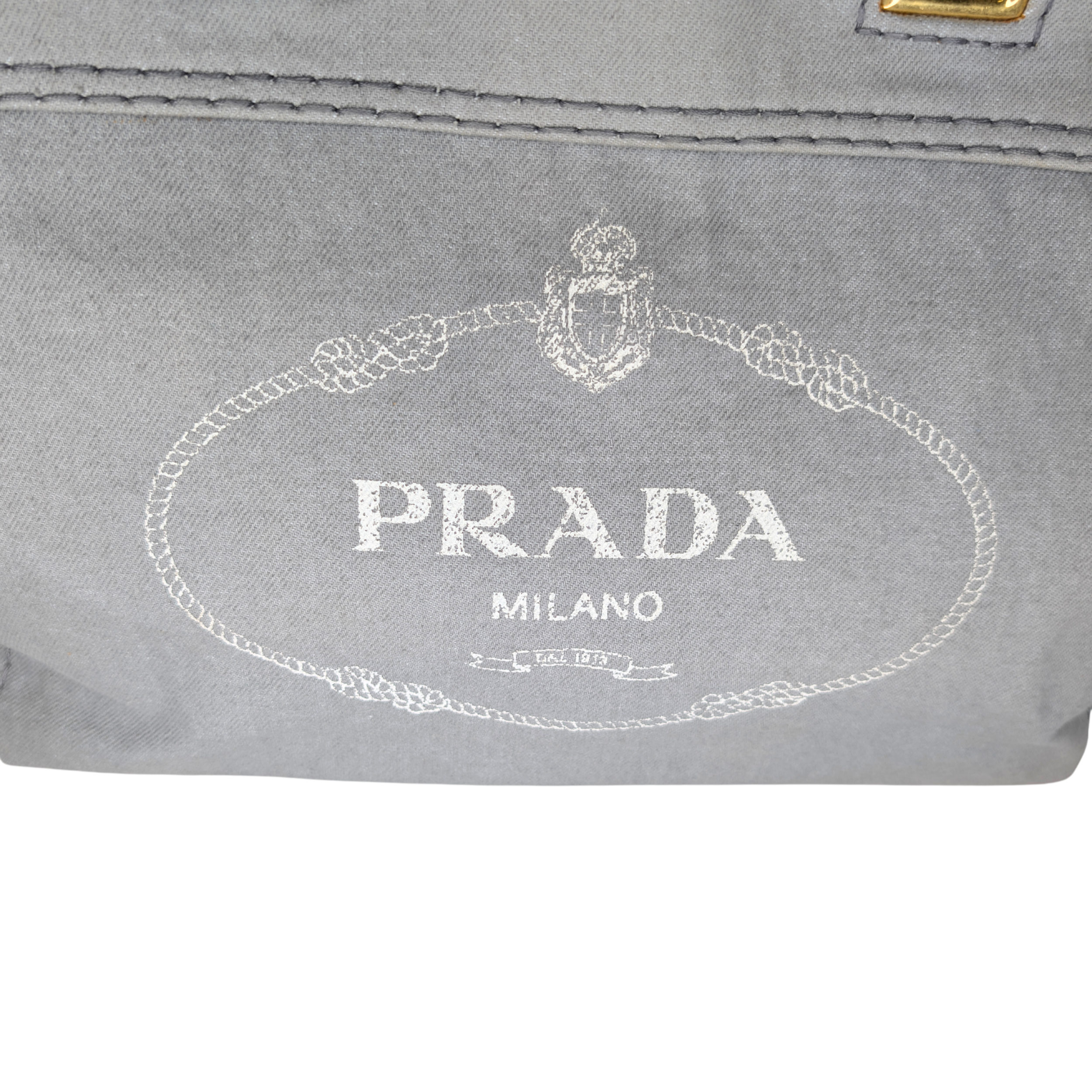 Prada Canvas Canapa Logo Tote Grey