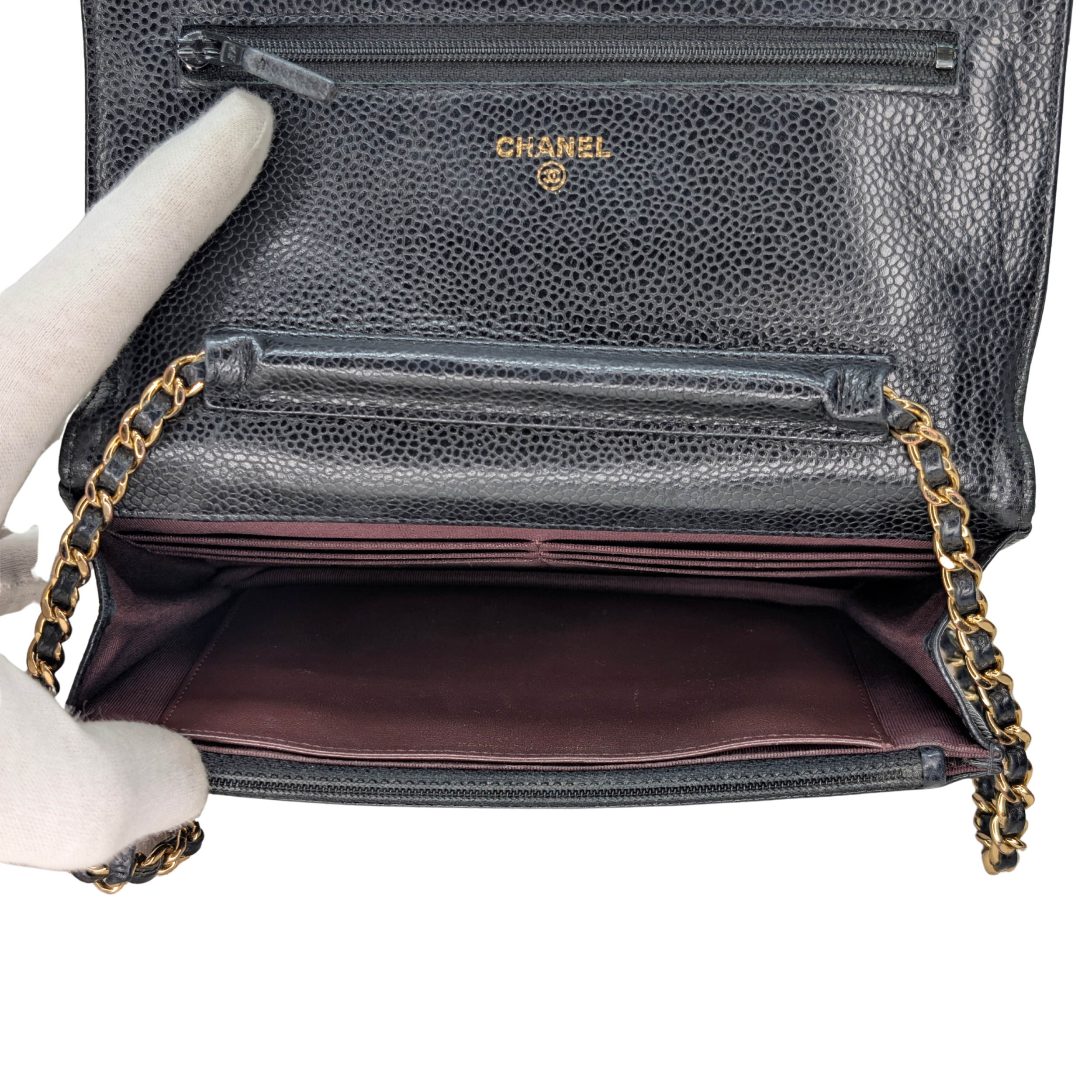 Chanel WOC Wallet on Chain Caviar Black GHW